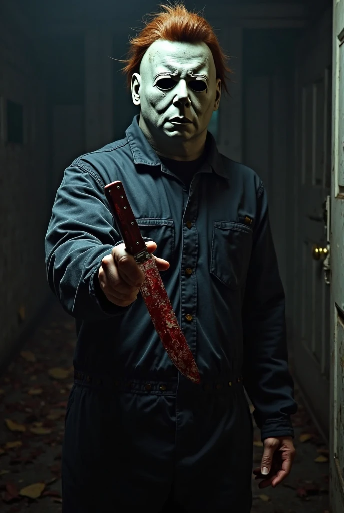 Shirtless Sexy Michael myers knife peek a boo