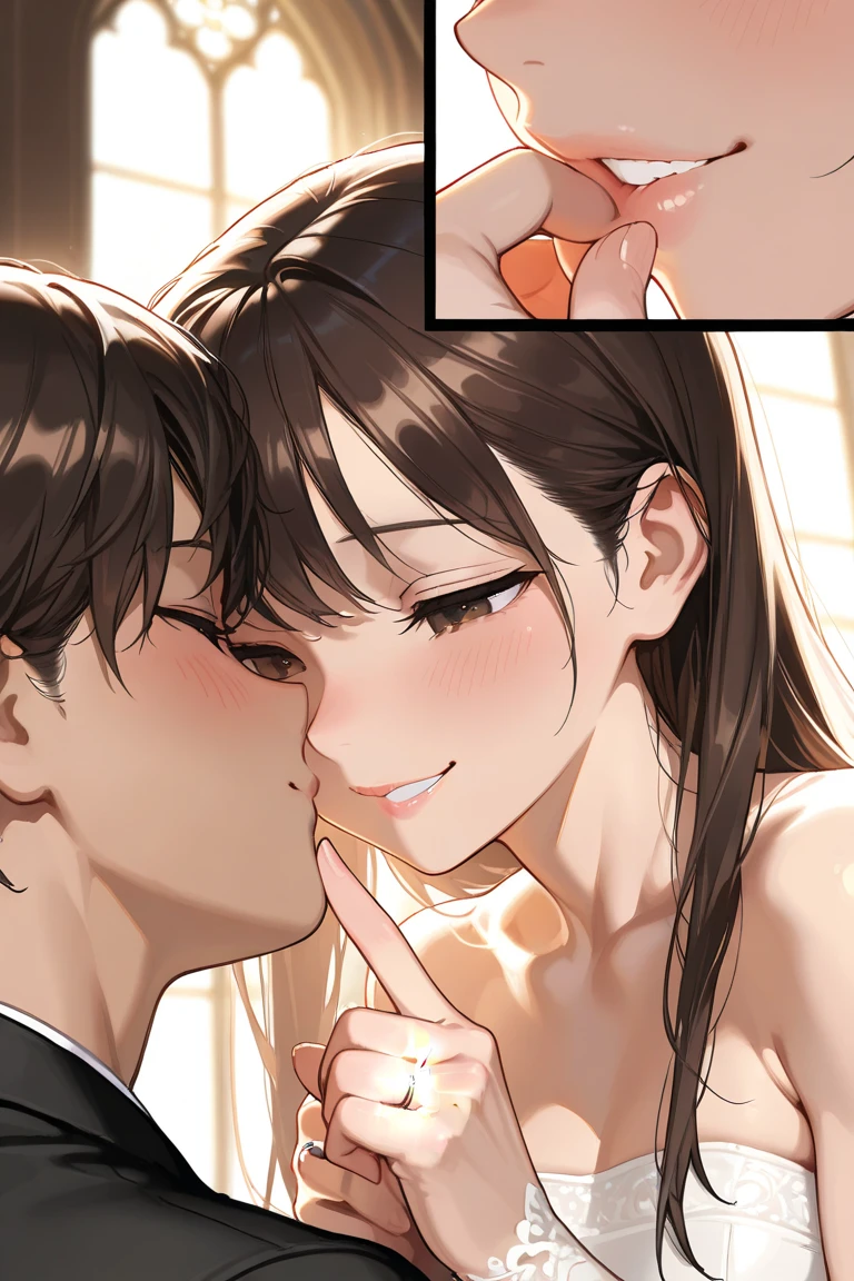 NSFW, masterpiece, 1 girl, tracked light, nice, (((sex))), pussy, missionary,break POVHipGrabCowgirl, hetero, vagina, shocked, (penis), 1 boy, sex, break perfect face, expressive eyes, red eyes, embarrassing, sensual, cute, short hair,light brown hair,, break no_panties, break, high quality, 4k,advanced details, wavy,exposed skin,、clavicle、thin waist、shoulder、No bra、((naked))、covered in 、Blowjob、Eyebrow Job、手でオーラルsex、手でpenisを持って、((mikoto rose))、