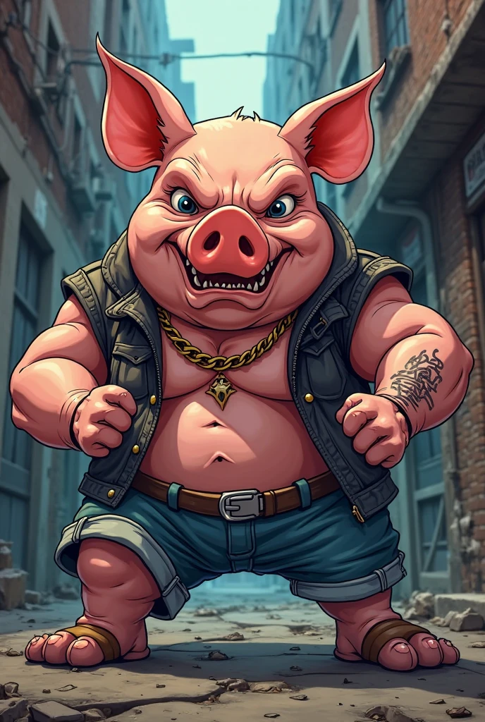 a pig Thug , weapon 
