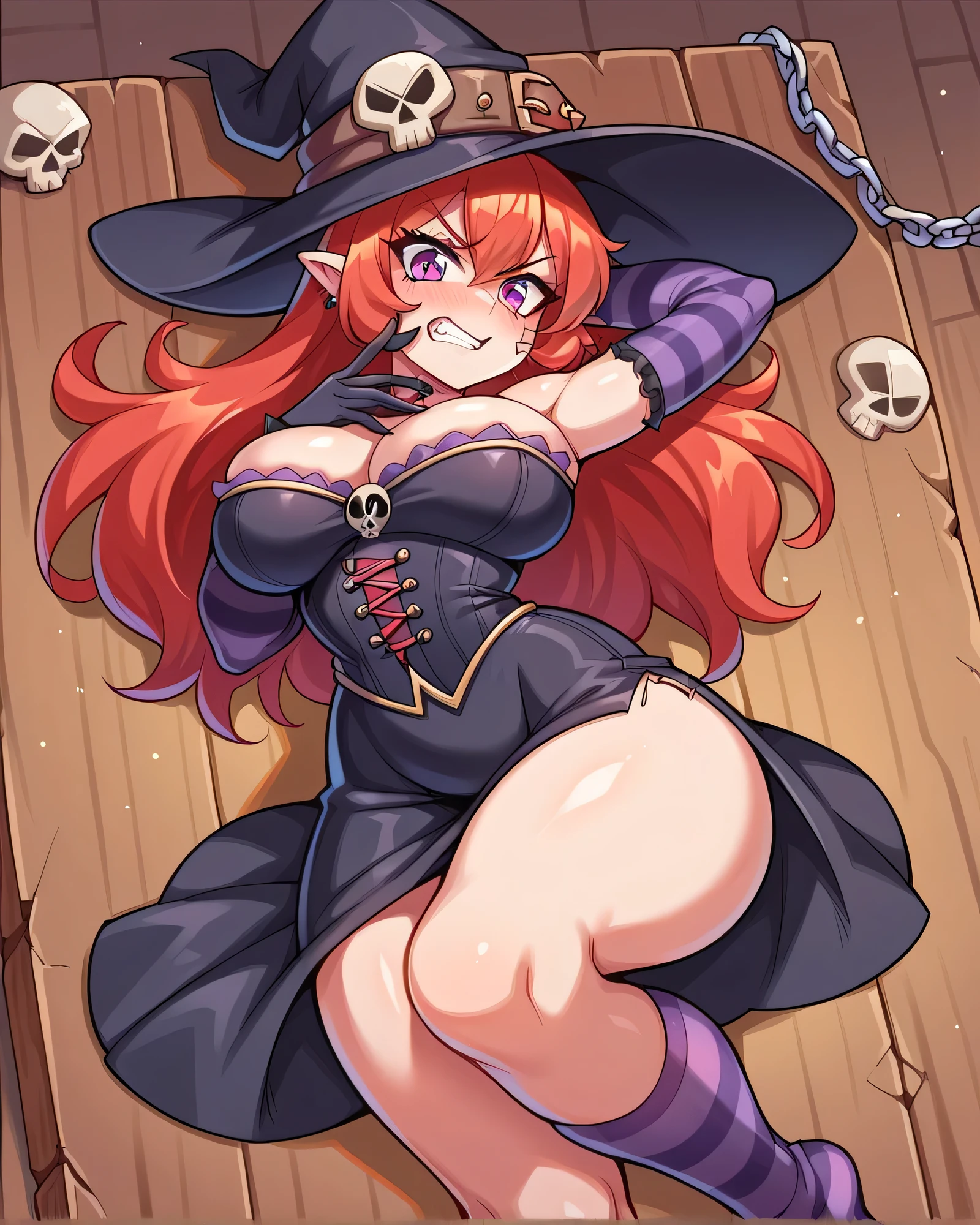 (((the sword is broken:1.3)))、(((NSFW:1.3)))、(((monster is born from pussy:1.3)))、(((I'm pregnant and have a big belly:1.3,breast milk:1.3,witch's robe:1.3、witch hat:1.3))),(((first round:1.3,chained、tears of extinction:1.3,Screaming:1.3))),(((red hair:1.3、middle hair that bounces outward:1.3、straight hair:1.3、female wizard)))、full body figure、(((surrounded by monsters:1.3,Lots of monster dicks:1.3))),(((rape:1.3)))、(((naked:1.3))),(((semen creampie:1.3)))、(((naked:1.3)))、、(((lying down pushed to the ground:1.3、Lie facing up:1.3、spread your legs wide:1.3、naked:1.3、intense sex:1.3、tears of despair 1.3、Screaming:1.3、Bound with chains)))、(((tits:1.3、Pussy:1.3)))、break,(((prison:1.3、night)))