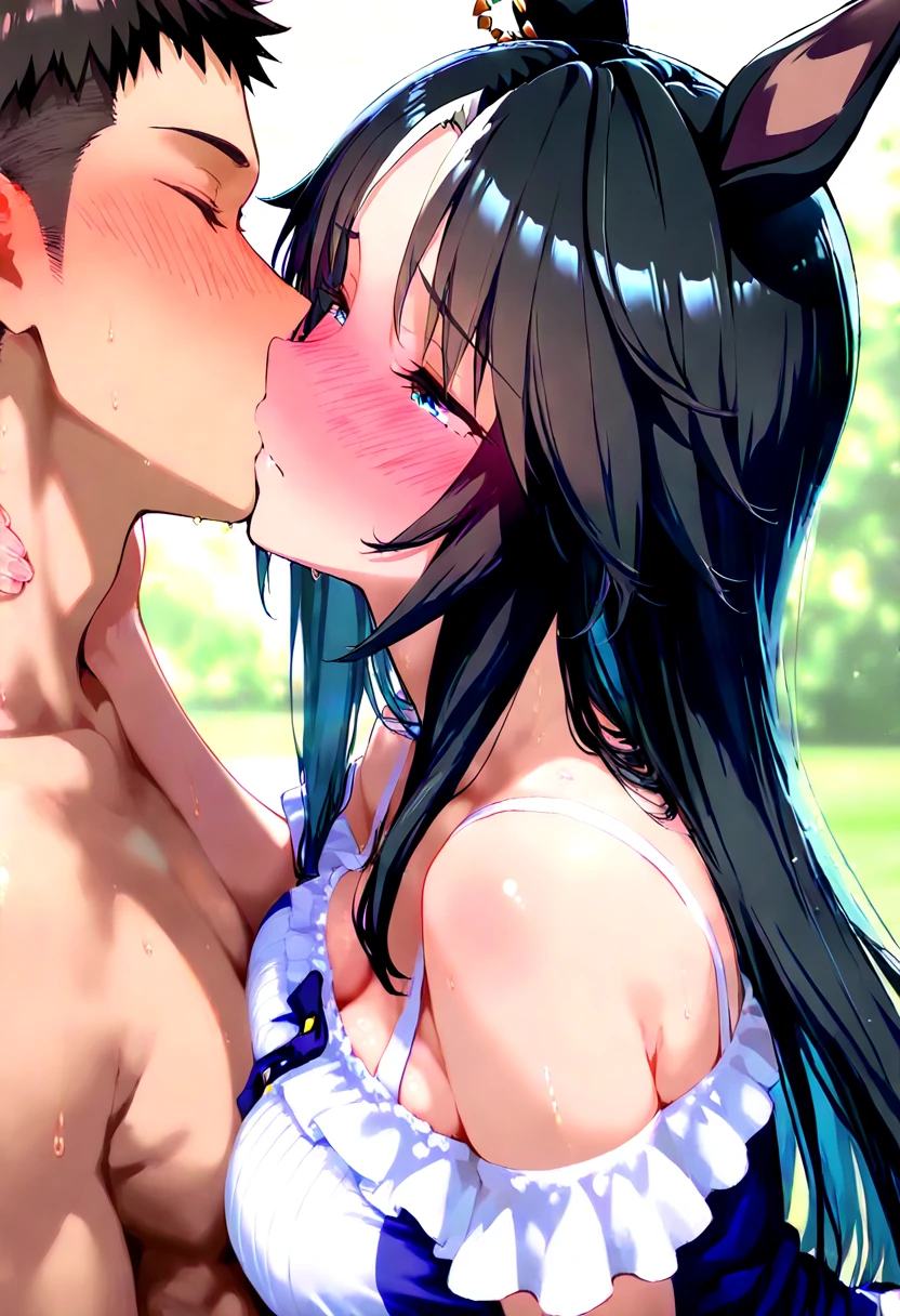 (Sky from below: 1.3), (Angle looking up from crotch: 1.3), (Water overflows from the genitals:1.5) ,ultra detailed eyes, (huge breasts:1.1), hanging breasts, (tareme:1.3), (ahegao:1.3), heavy breathing, blush, open mouth, embarrassed, heavy breathing, blush, open mouth, embarrassed,,masterpiece, best quality, (nsfw, uncensored:1.5), highly detailed beautiful 8K, in the forest, 1girl, gigantic round breasts, 1man (penis), (a girl and a man having hetero virginal penetration insertion standing sex from behind:1.5), (girl's tears:1.5), (girl's pubic hair:1.25), (girl closed eyes:1.75), (girl is drooling, girl sweating, girl tears, girl crying with joy:1.5), (My ear is being licked by the man behind me:1.95), a girl and a man standing, (a man grab girl's breasts from behind:1.975), {a man raise girl's hands and bind them, armpit | girl weak and hanging arms | nothing}, {(a man grab girl's one leg up:1.5), (Girl does not bend lifted leg:1.25) | girl strech knee | a man grab girl's legs, girl spread legs | a man grab girl's legs, girl spread legs{:1.0|:1.75, a man lift girl's legs}, (condombelt-5500:0.0), (a girl's sexual crimax:1.6), (a girl's orgasm:1.6), (exquisitely definition highly detailed beautiful, face, girl's breasts, girl's stomach, girl's navel, girl's crotch, girl's groin, arm, leg, finger, girl's nipple, girl's armpit, girl's vagina, girl' clitoris, man's penis), (a man's penis is being inserted into the girl's vagina:1.1), (There is only a penis with intravaginal :1.3), (there's only one penis here:1.5),(cum of vaginal :1.5) (a girl has only two arms, a girl has only two shoulders, a girl has only two breasts, a girl has only two legs, a arm on one elbow, a arm on one hand, a breast has only one areola, a areola has only one nipple, a pussy had only one vargina, a nipple on only Areola, a nipple only above areola, a areola only above