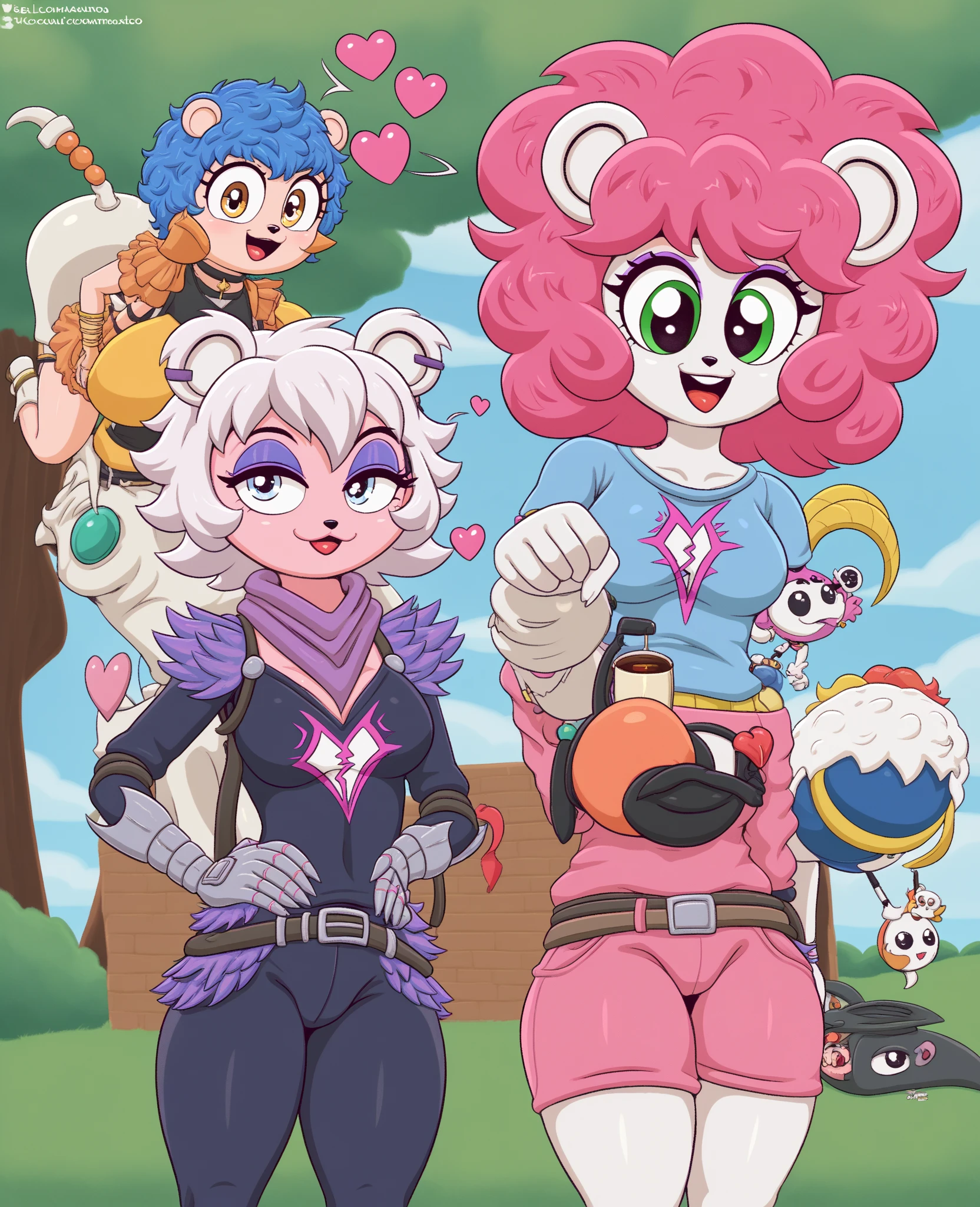 realistic, Japanese bimbo elf, 1girl, thick long white hair with Fuchsia and red streaks, purple eyes, glowing eyes, smirking, crop top, tight mini skirt, blue leggings, parted lips, blush, night, flowers, sun, sunlight, massive big breasted bimbo, Green and sea blue colored armored spacesuit with NASA and Spetnaz logos on breasts, body length balloon inflatable cape, massive(inflating bubble gum, blow bubble), thick pouty bright pink inflated balloon lips, massive(erection under clothes), futa bulge, bulge, Side Triceps posing,🌄🌅sky, roman villa, behance, pixiv, artstation, reflections,8k,4K, ☀️🔥🌌💎💯🔝