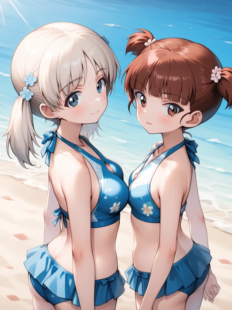 (highest quality、High resolution、detailed background、8K)、masterpiece、beautiful and smooth skin、skin texture、professional lighting、3 beautiful women in their 30s、
brown hair、Braided bob cut、braided ponytail、(huge breasts:1.3)、realistic images、realistic、perfect body line、attractive thighs、plump nipples、attractive ass、sunny day、sandy beach、Show the whole body、
(sandy beachで海水浴を楽しんでいる3 beautiful women in their 30s:1.5)、
playfully splashing water on each other、happy look、smile、open your mouth and laugh、sexual expression、wet swimsuit、the whole body is wet、my hair is wet too、cute、
The rash guard is designed like a long-sleeved jacket and has UV protection.、
Some have cute patterns or character prints.、
The set also includes bottoms, making it a stylish and practical option.、
A one-piece swimsuit with a skirt gives off a feminine and cute look.、
Materials with UV protection functions and colorful designs such as floral and fruit patterns are popular.、
Some skirts are decorated with frills or lace.、
The overall style swimsuit has a cute design and provides full coverage.、
Some come with straps or ribbons, or have animal prints or character designs.、
There are many cute designs of bikini style swimsuits.、
The combination of tops with frills or character prints and bottoms with colorful patterns is popular.、
Mermaid style swimsuits are also suitable for swimming in the sea.、
The top has a shell-shaped or scale pattern design, and the bottom has a mermaid-like shape.、
A tankini is a style of swimwear that combines a bikini top and shorts.、
It can hide your stomach, so you can wear it with confidence even if you are not confident in your girl's body shape.、
Sports swimsuits come in designs for competitive swimming and designs printed with characters from trendy sports brands.、It is also recommended to use sunscreen cream.、cute