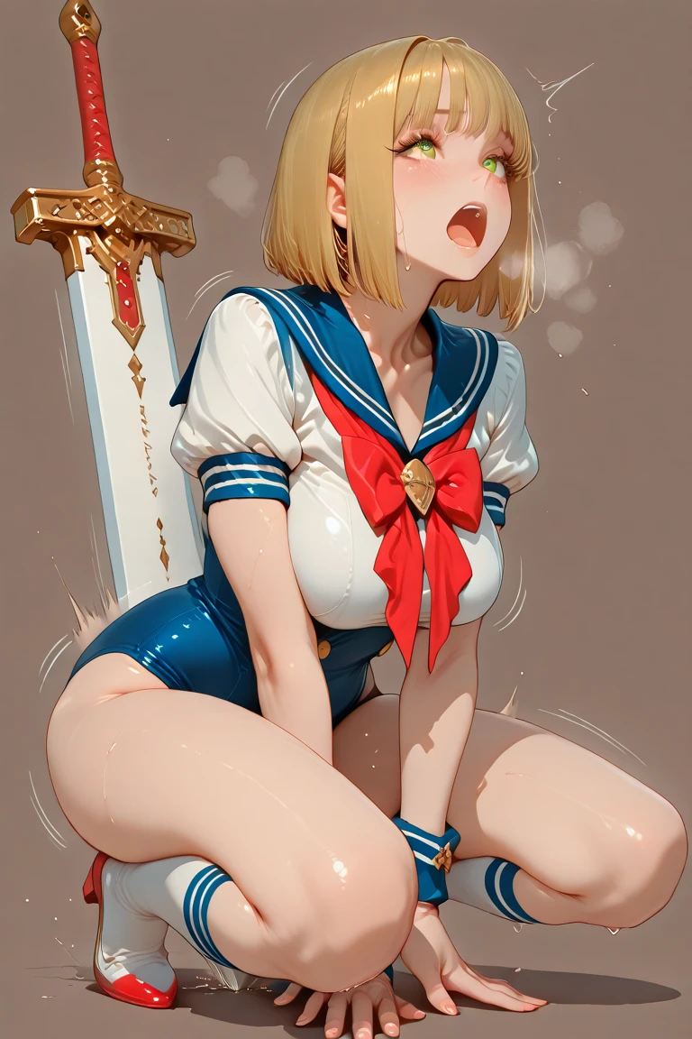 Browsing Caution,(A girl buried in a machine box with her arms and legs spread apart,Wide-open legs,Wide open arms,Machine-covered arm,Machine-covered feet,A Sailor Warrior transforming heroine with pink lines on white fabric,Shiny leotard with frilly skirt,No sleeve,Large jeweled waistband and armour,Transformation Heroine Hair Accessories,Ripped metallic thigh-high socks,A big red ribbon and a big jeweled brooch,Shiny metallic heroine costume,Tight transforming heroine gloves:1.5),(Men and women having sex,A transforming heroine gets raped:1.5), (vagina,penis:1.5),(A girl with her limbs buried in the wall of a machine,Arms and legs stretched:1.5),(A wall of machines surrounds the girl,His arms are covered in machinery up to his elbows.,Her legs are covered in machinery up to her knees,Machines tie our hands and feet,Massive bukkake,Semen Pool:1.3),belly button, (The girl is crying,Open your mouth:1.3),Sweat,Love Juice, (Petite Girls,young,thin,Very small breasts:1.5),Blonde,Perfect Face, Perfect Anatomy,(Cowboy Shot:1.5),(vaginaから溢れる:1.2)
