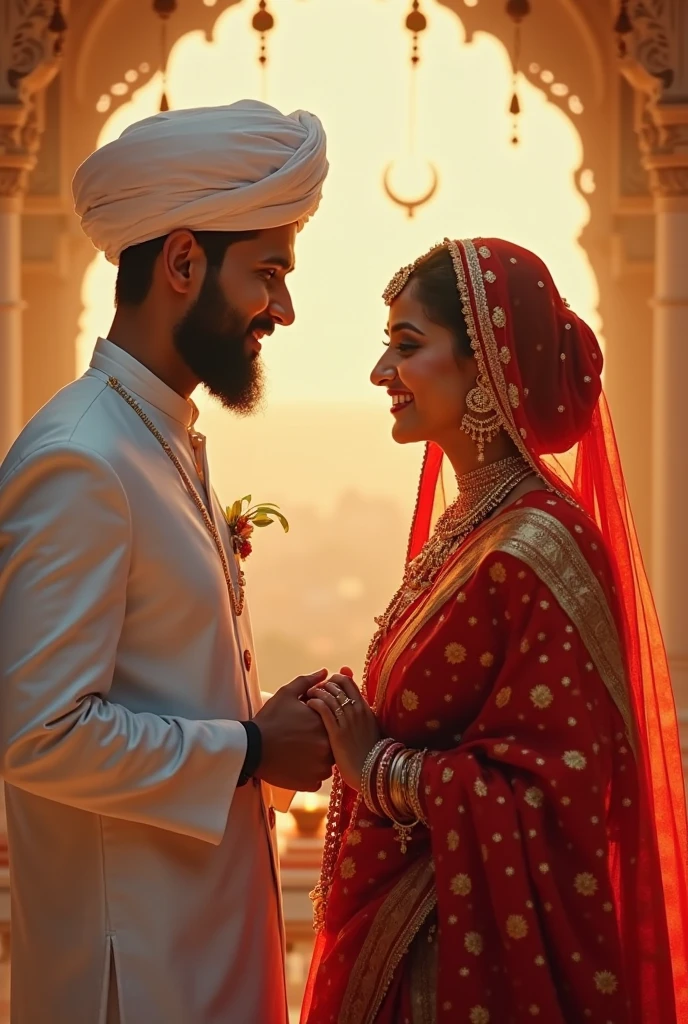 Hindu pandit giving french kissing to Muslim pregnant women on wedding