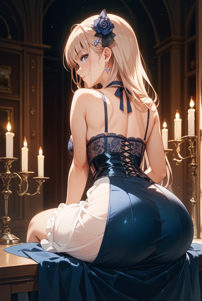 masterpiece,Highest quality,One girl,alone,blonde hair,Prostitute,