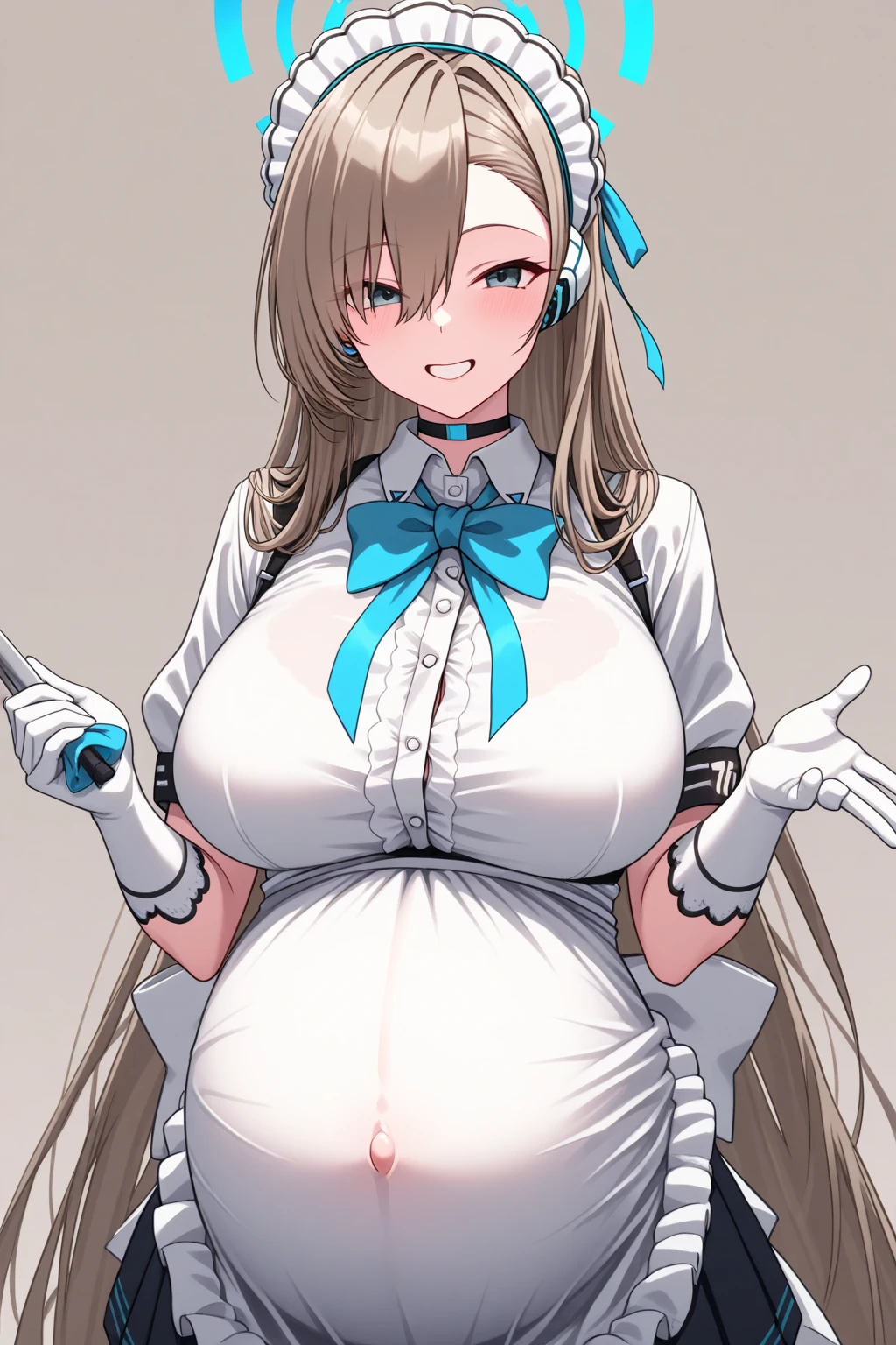 Pantyhose, gigantic breast huge breast,white shirt, over size shirt