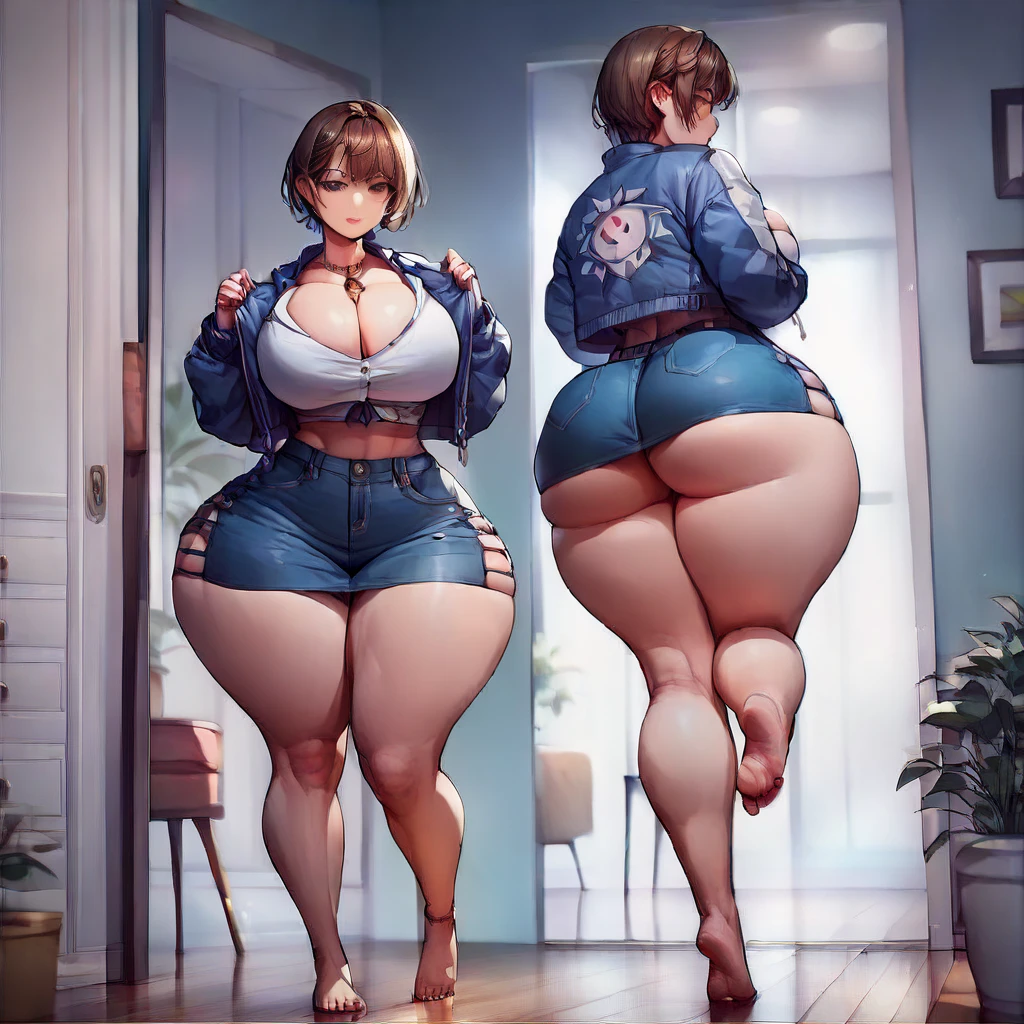 ((8K,tmasterpiece,realisticlying),(Hyper-detailing,Ultra-clear,naturey),((White wavy extra-long curls):1.3,choker necklace,ear jewelry,Pink and moist lips,),1 busty girl,On crowded streets,Sweat soaked clothes and body,Hair is shiny,The halo,Vacuum open-back sweater,,Elegant and beautiful hairpins,White wavy curls,Bare-legged and high heels,Reasonable movements,Very soft boobs and ass,Slender beautiful legs,Stretch meat,Fair and moisturized skin