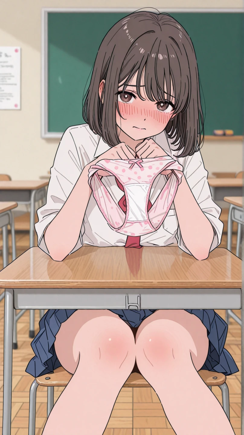 NSFW, (masterpiece, top quality, best quality, highly detailed:1.6), extremely detailed CG unity 8k wallpaper, (full body), wide shot, long shot, (Open your knees, Lift up the hem of the skirt with both hands, Show your panty:4), (crotch, pussy, urethra), (pastel colors striped pattern panties:3), (Peeing with panties on, Pee stains spreading on panties, pee running down legs:2), (squatting, skirt lift, clutching skirt:1.6), (((Lift up the skirt high, Peeing with panty on))), Pee excreted with force, Urine that is discharged from the urethra in a parabolic arc, strong facial expression, (sharp eye:1.2), (scowl:1.1), (embarrassed, blush:1.3), (steam:1.9), (Wet:1.2), (sweat:1.1), (trembling:1.3), (open mouth, wavy mouth:1.4), (half open eyes:1.9), (feeling weak:1.5), (shoot from front, looking at viewer:1.2), (school uniform, pastel colors cardigan:2), (Public Toilet:1.5), woman, indoor, High socks, Loafers, (very long hair, dark brown hair, ponytail:1.5), (Glasses:1.7), (woman trembling with sexual climax:1.5), (Be incontinent:1.5), colorful, perfect composition, urination, incontinence, piss, peeing self, (((pee stream))), (pee puddle), Wetting herself, pee stain, large breasts, Yellow pee, ((leaking pee)), puddle of pee, Pee at your feet, Pee spread on the floor, Pee stains, Dripping pee between my legs, Feet Wet from pee, Pee-covered feet, Pee at your feet, want to pee, about to pee, Full bladder, Pee-soaked skirt, Pee-soaked Loafers and socks, natural makeup,