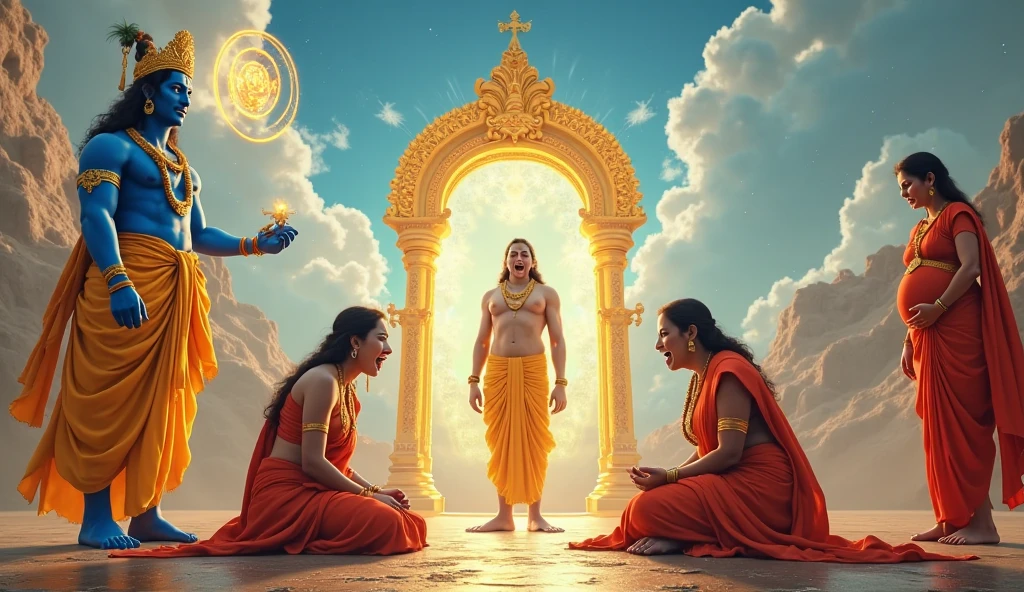 3 friends with folded hands in front of Hanuman ji, one handsome boy named Sanjay and on his chest it is written Sanjay and on the chest of 2. it is written Arun and on the chest of 3. it is written Shyam