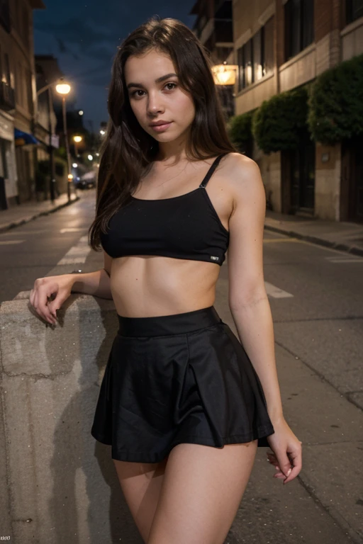 1girl in, 30 years old, Square face, Long hair, Looking at viewer, jewelry, Reality, Sexy, Short skirt outfit, sky background , free pose