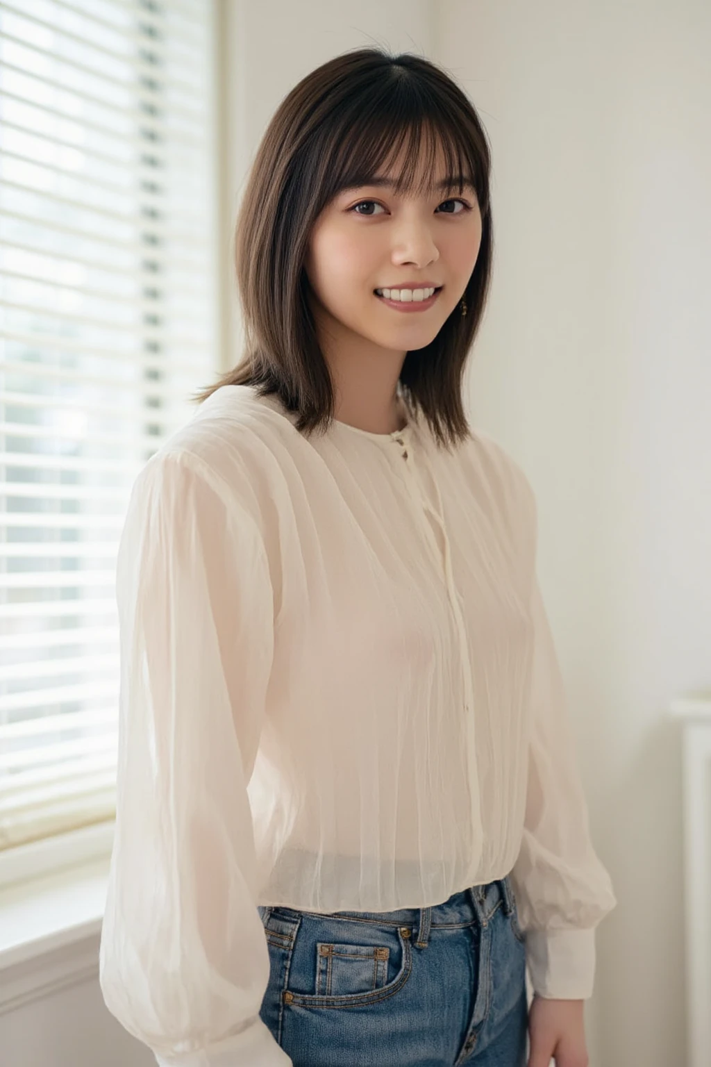 ((from below:1.5)), ((whole body:1.5)), (ultra detailed), (masterpiece), (best quality), Highest quality, Realistic, Surreal, Highest quality, Extremely detailed CG, Very delicate and beautiful, 16K wallpaper, High resolution, 1 Girl, 43歳の日本people女性, (small eyes:1.5), ((Two very small moles on my right cheek:1.5)), (Skin dents), Medium Chest, (cinematic lighting), (The city of Ginza at night), people々, (bob cut:1.5), (graduated haircut:1.5), (blunt bangs:1.5), ((White blouse:1.5)), (I wore it:0.8), Nice, bloom, Floating Hair, (Dynamic pose:0.6), BREAK ((in the night:1.5)), Beautiful moonlit night sky, bench, Sitting, Spread your legs, (Shy Smile:1.2), Thin lips, slim, (Highly detailed face), (Highly detailed facial expressions), (Face the front completely:1.5), ((Looking into the camera:1.5)), Slender body, Large file size,