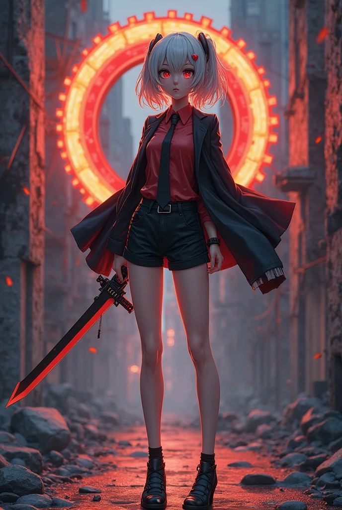 (highly detailed:1.3),
1girl, solo, light smile, red eyes,
<lora:wrenchlyrchisato:0.95>, lyrchisato, ( white pleated mini skirt, ruffled, torn clothes, kiwi print:1.2),
Ultra-detail, (highres:1.1), best quality, (masterpiece:1.3), cinematic lighting,