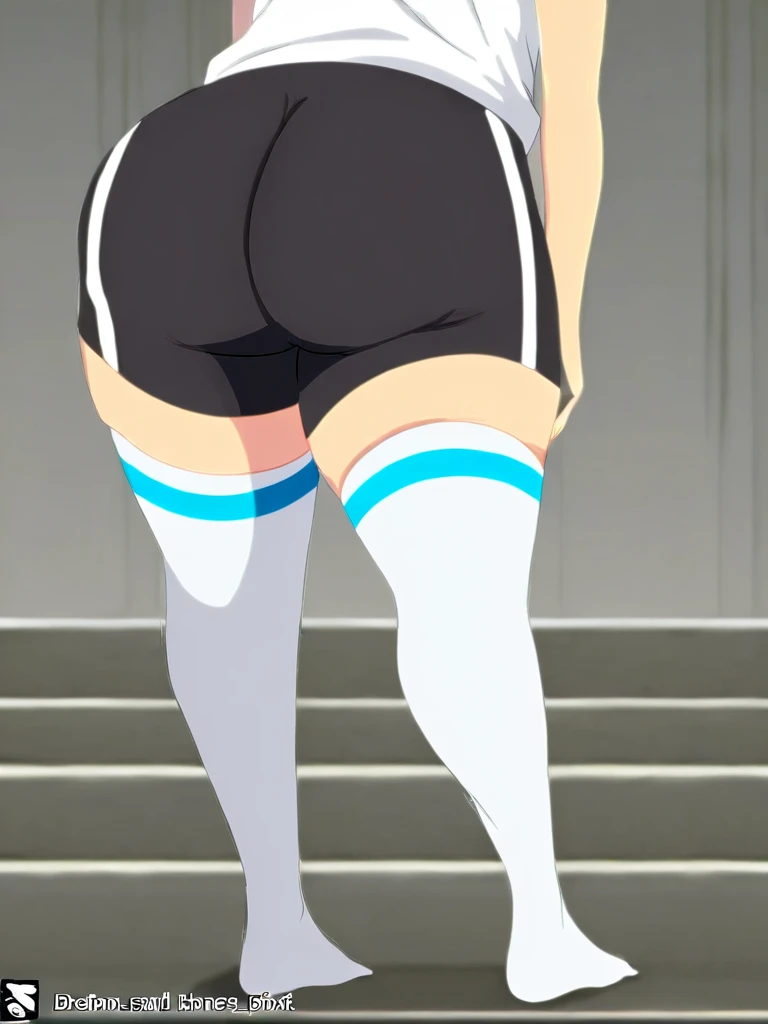 best quality,ultra detailed,solo,1girl,score_9, score_8_up, score_7_up, score_6_up, score_5_up, score_4_up, source_anime, maquia, two-tone hair, aqua hair, aqua eyes,white bodysuit,big breasts, standing sexy pose, (behind view,portrait),full body, heavenly ass, heavenly breasts, big ass, no shoes, wearing white heels, upset, cute, face, long legs, tight bodysuit, tight sleeves, long sleeves, backside, overwhelmed power