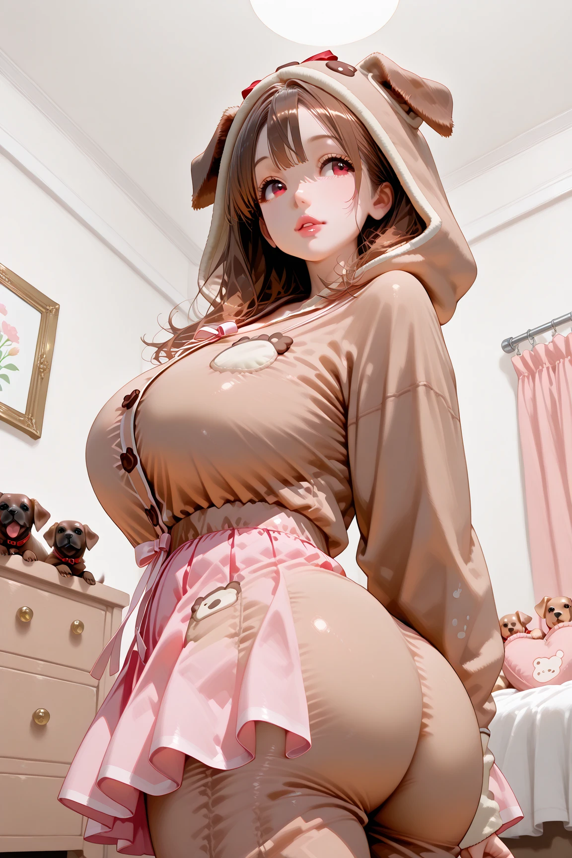 Open jacket, breasts, bra, shy, vulnerable, Loli 8k