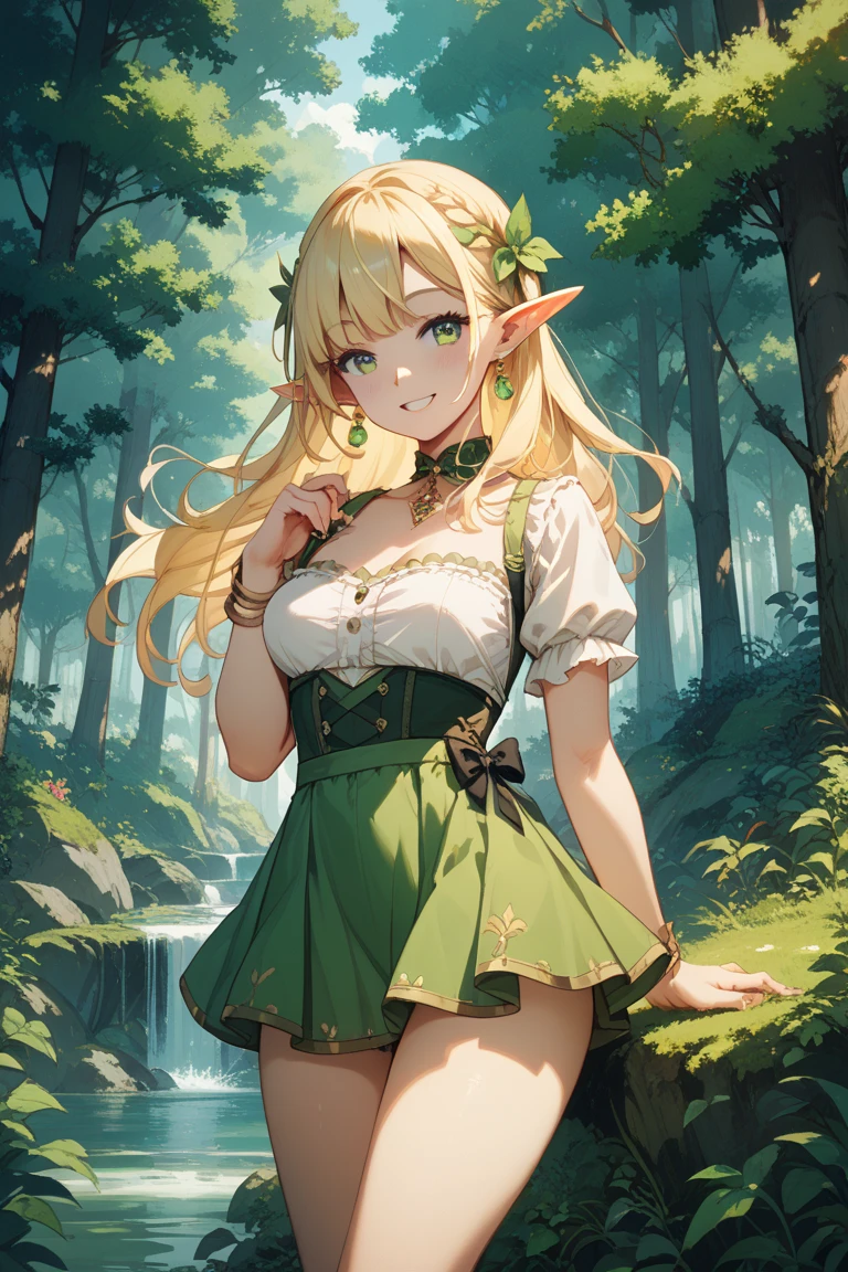 Zelda ((masterpiece)), (illustration), ((best quality)), rainbow color, high resolution illustration, Amazing, highres, intricate detail, extremely detailed CG unity 8k wallpaper ((zelda)), small breast, naked, Blonde long hair, infatuation, (green eyes), NSFW, moonlight, night, in the water, hot spring, sexy short skirt, no panties, wet clothes, transparent clothes, no bra, undressing, lifting skirt