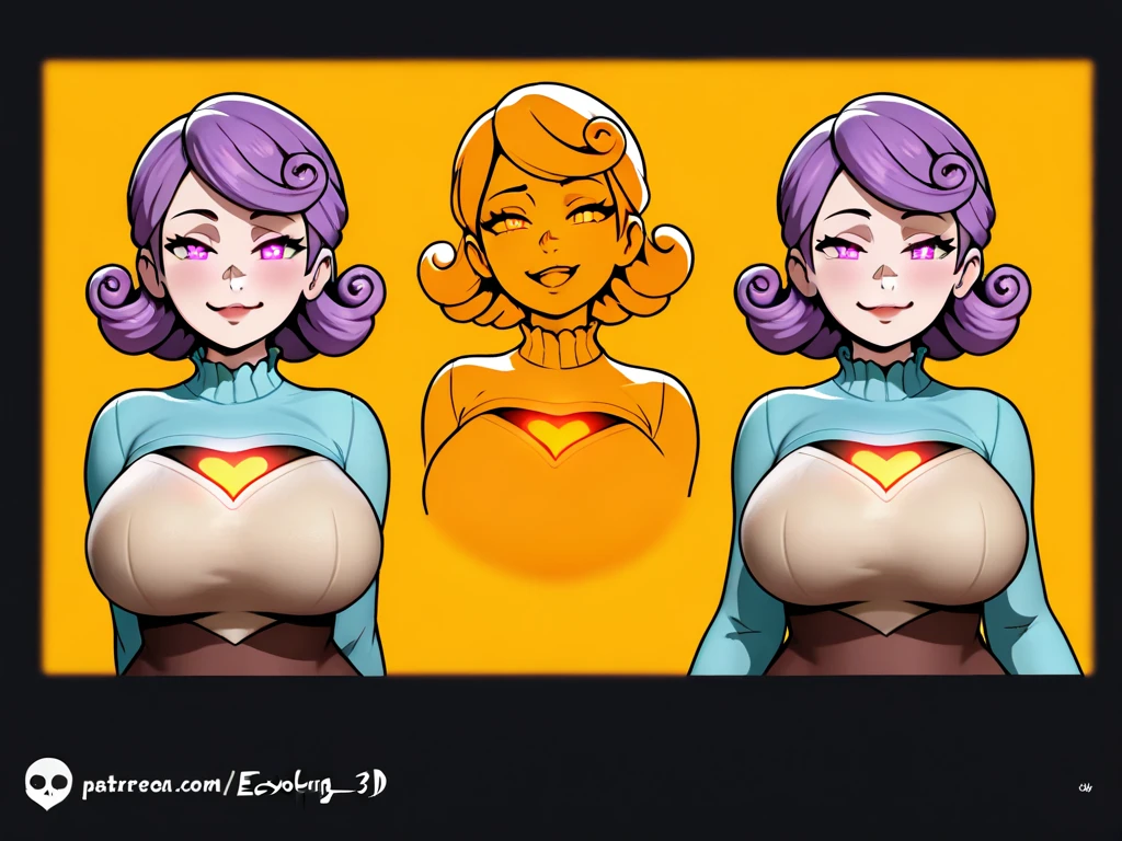 She is a Japanese woman in her 20s with very large breasts and pink nipples.She is nude and poses sexily.Hair color is blonde.

 Please draw her in color, in the style of 90's Japanese anime.