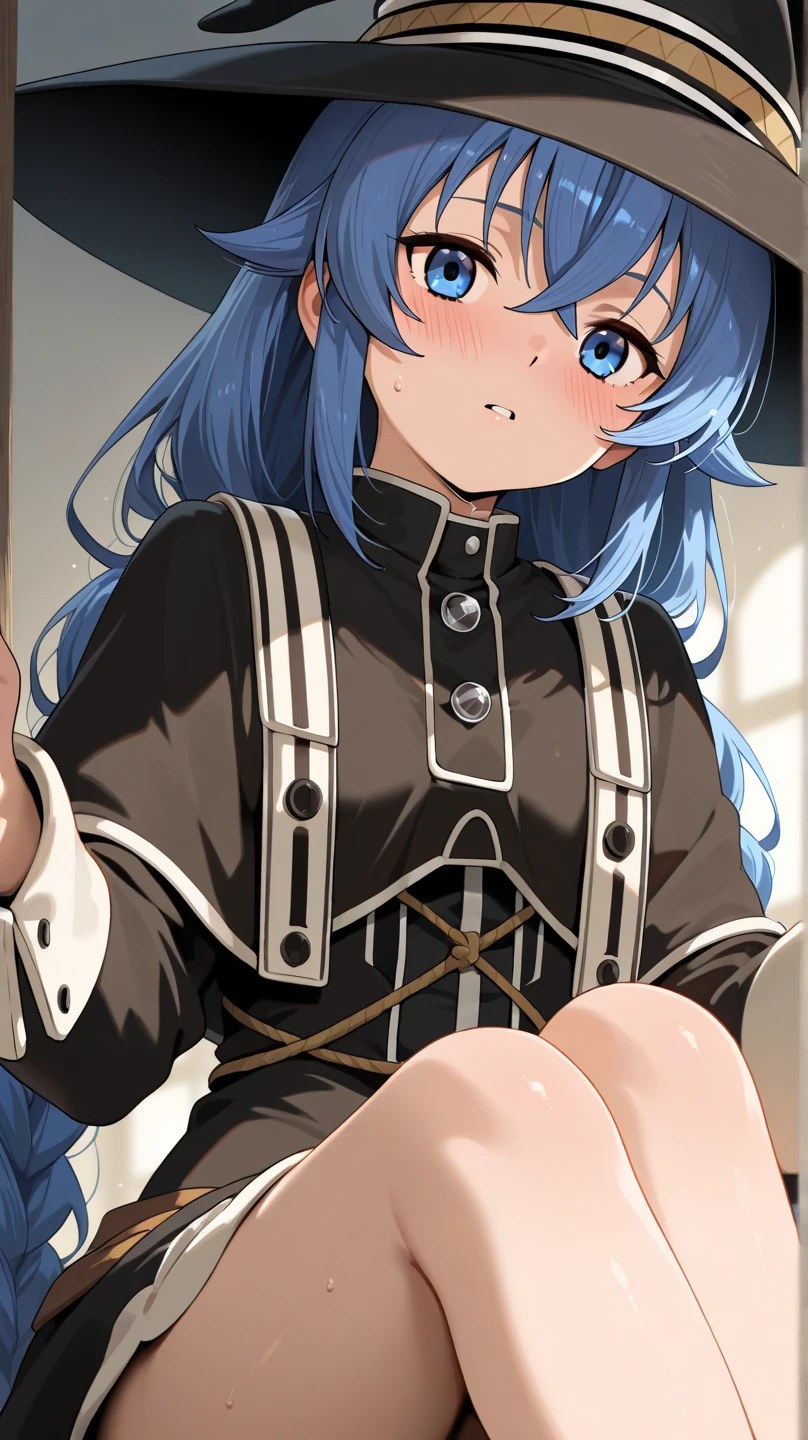 anime girl sitting on the floor, cute girl anime visual, anime girl crouching, hestia, black-haired mage, from Arc Knights, little curvy loli, noir, beautiful anime girl crouching, trending on art station pixiv, anime moe art style, highly detailed official artwork, seductive anime girl