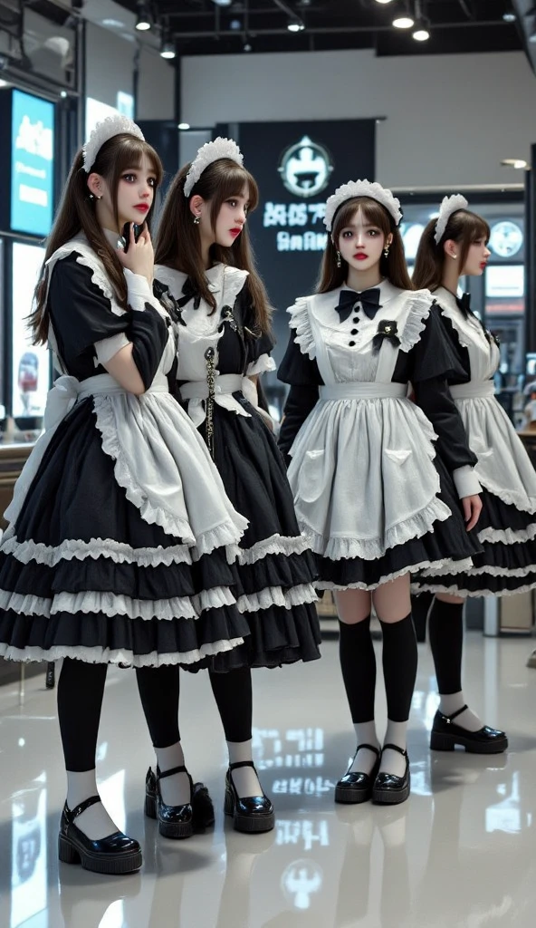 Create an image for my temporary candy store called "Neko Treats", I would like an anime style girl with dark eyes and short black hair, dressed as a vintage confectioner with a cat on top of her head also dressed as a confectioner, she will be holding cookies, a vintage anime style with neutral colors, I would like a lot of cuteness, make them adorable and clumsy, can give a cute gothic touch to the , the setting can just be the kitchen of a bakery or no setting at all
