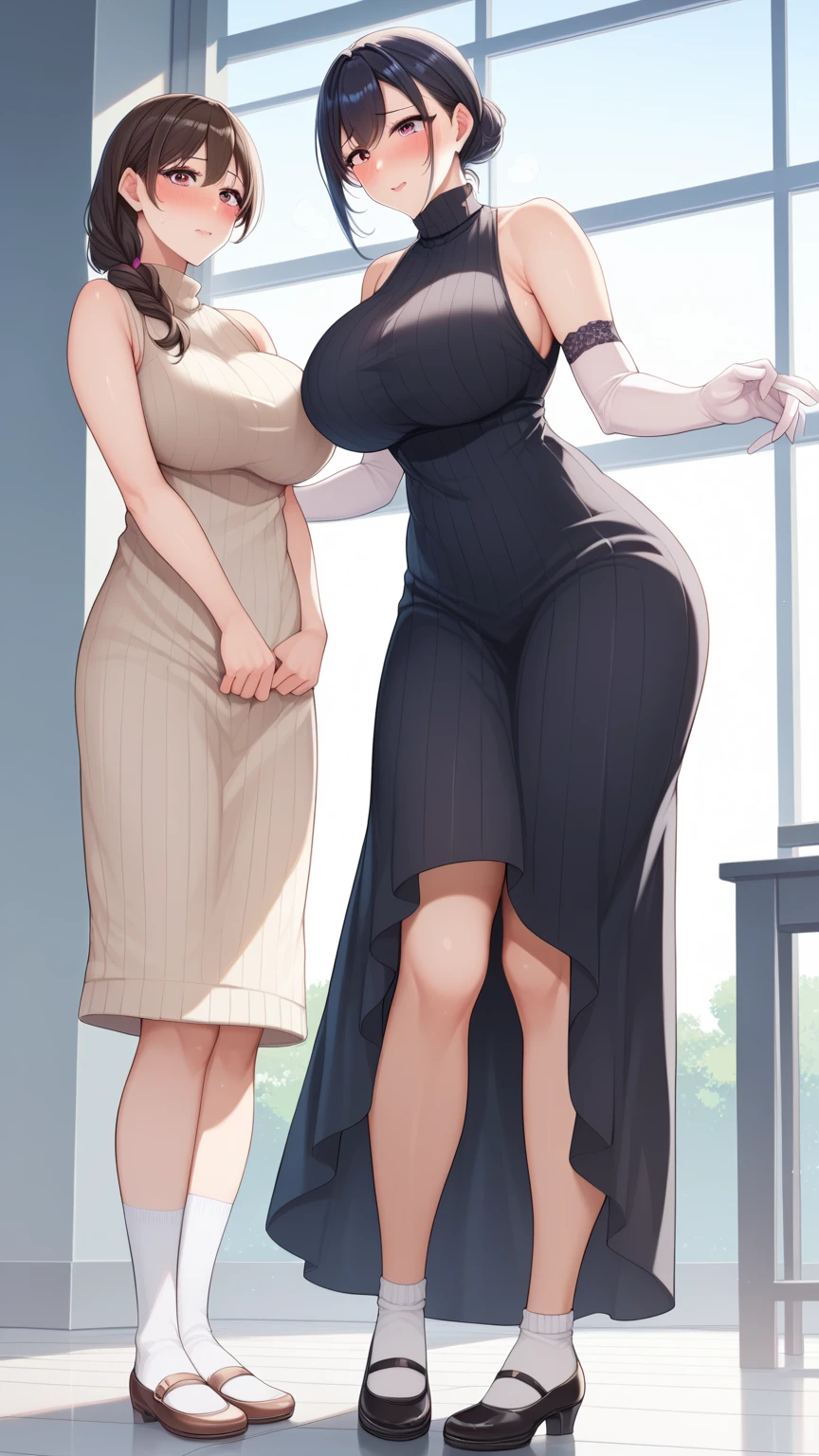 (masterpiece, bestquality, highres:1.5), hyper realistic, (2girls:1.4), Kiera Knightley, (USSBBW:1.2), (morbidly obese:1.2), (double belly:1.2), (detailed, beautiful face:1.2), Bella Poarch, (petite:1.2), (thin:1.2), feeding, looking at each other