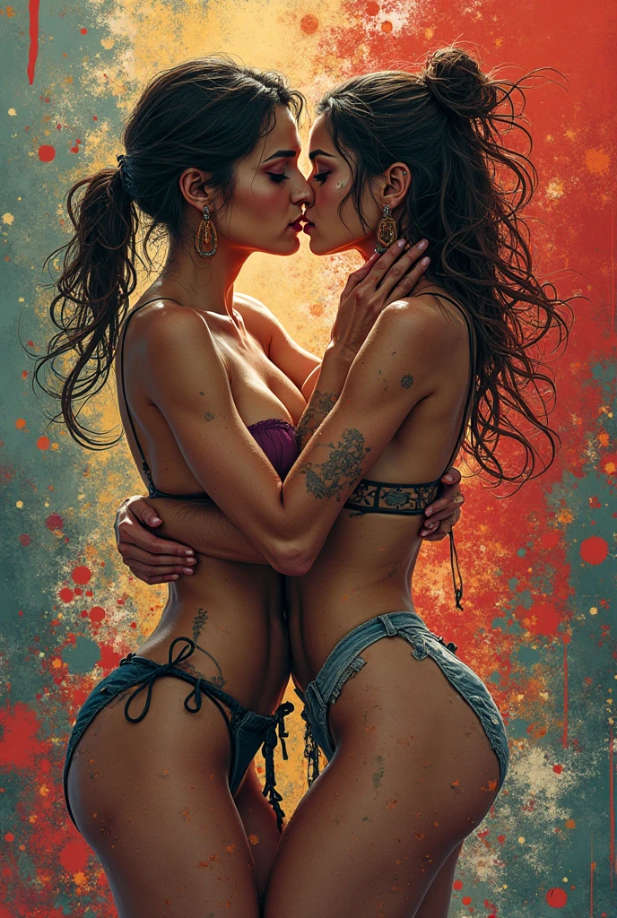 ((masterpiece), (best quality), (supernatural), bright graffiti on a brick wall depicting the philosophy of crazy sex, photorealism, HD, hyperrealism,