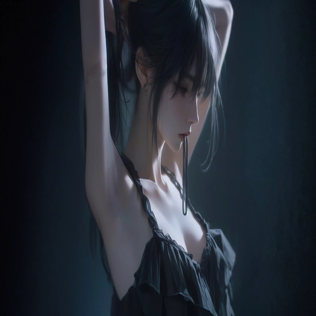 This character is the theme,Generate other wallpapers about her,Eyes on the floor,Do not change the character's appearance or clothing