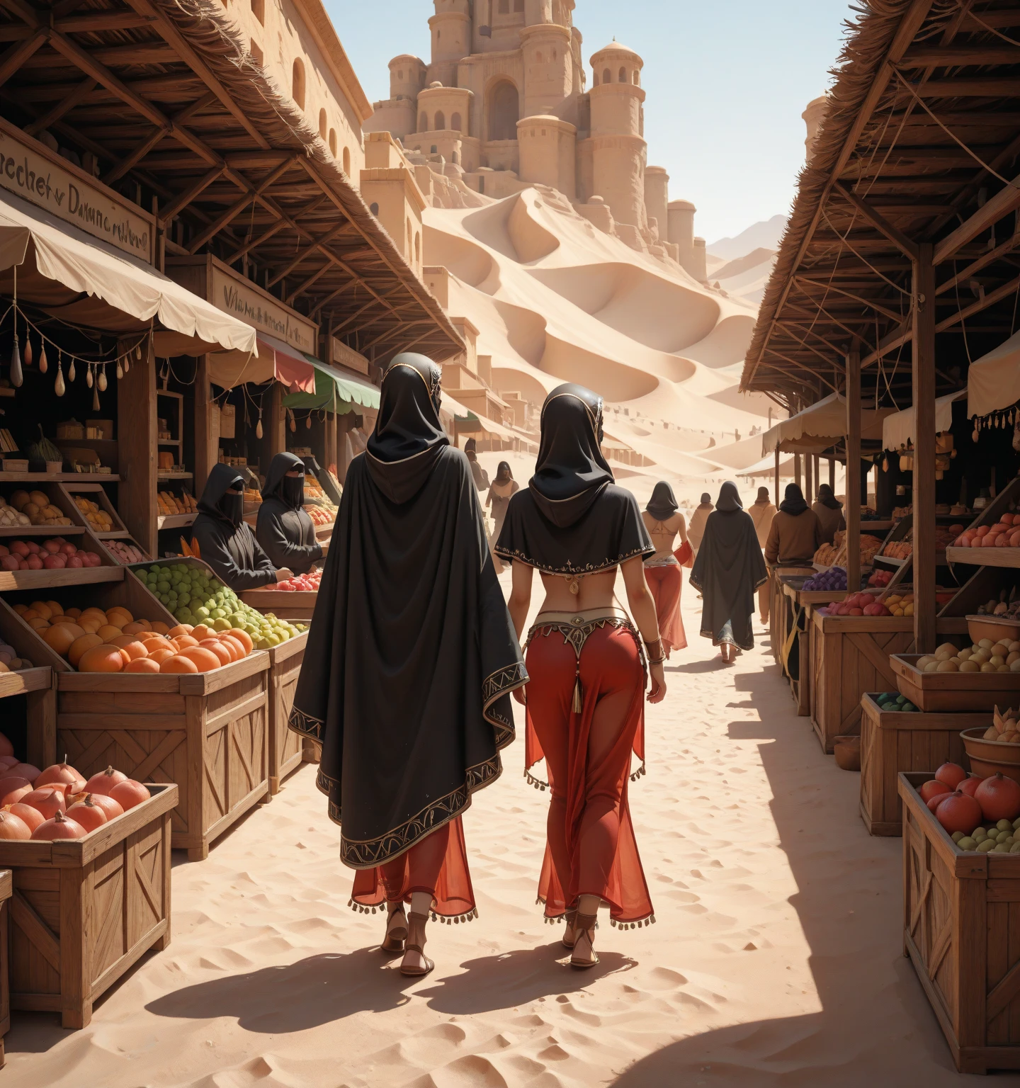 in a panoramic view,photorealestic,Full body like,Modern luxury Arabian slave market,Slave girls monopolized the market,Luxury carpets,tapestry,Arabian luxury décor,Many Arab masked beauties,All Arab Beauty employees,All-Arab female guests,The masked woman in the background opens the wooden box,Dragged out the bundled,Slave girl trapped in a wooden box,A row of veils and masks on a luxury booth,Beautiful women wearing only underwear wear wear gorgeous burqas,There are female guests wearing veils,The masked female boss introduced on the side,professinal,Meistwick,commissioned,best qualtiy,color corrected,After fixation,Retouching,Improvement,Epic,Tone-mapping,the detail, highly detailed, digitial painting, art stations, Conceptual map of the long dam, Smoothness, Sharp focus, Beautiful illustration, photore, The light from the back window is backlighted, 动态照明, Mist, 复杂, cinematic grain, professinal, face to the viewer,(Beautiful m3d_woman, Perfect M3D_face,), Volumetriclighting, subsurfacescattering, Good highlights, Good shadows,All masked, cinematic ligh