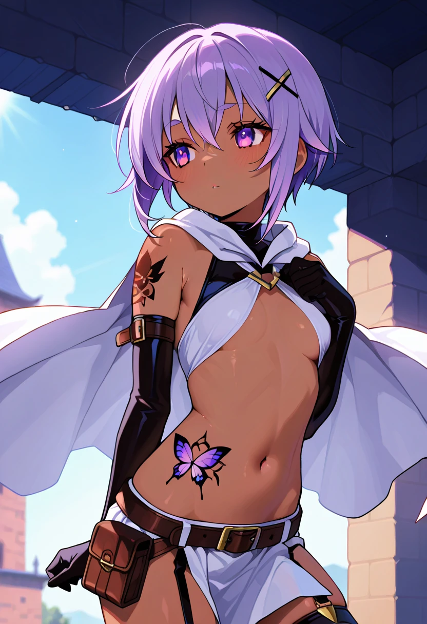 (upper body:1.5),smile,1girl,Lilith,solo,demon girl,purple hair,short hair,(flat chest:1.3),slender,(chibi:1.2),skinny,leotard,blue pantyhose,(((raise ASS,leaning forward:1.3))),(ass focus,from behind:1.3),(looking back,all fours:1.3),(cameltoe:1.3),masterpiece,Noise Reduction,perfect anatomy,high resolution, ultra-detailed, ultra-detailed face,game cg,dutch angle ,beautiful detailed eyes,visualart,five fingers, perfect hands, perfect lighting, sparkling pupils,