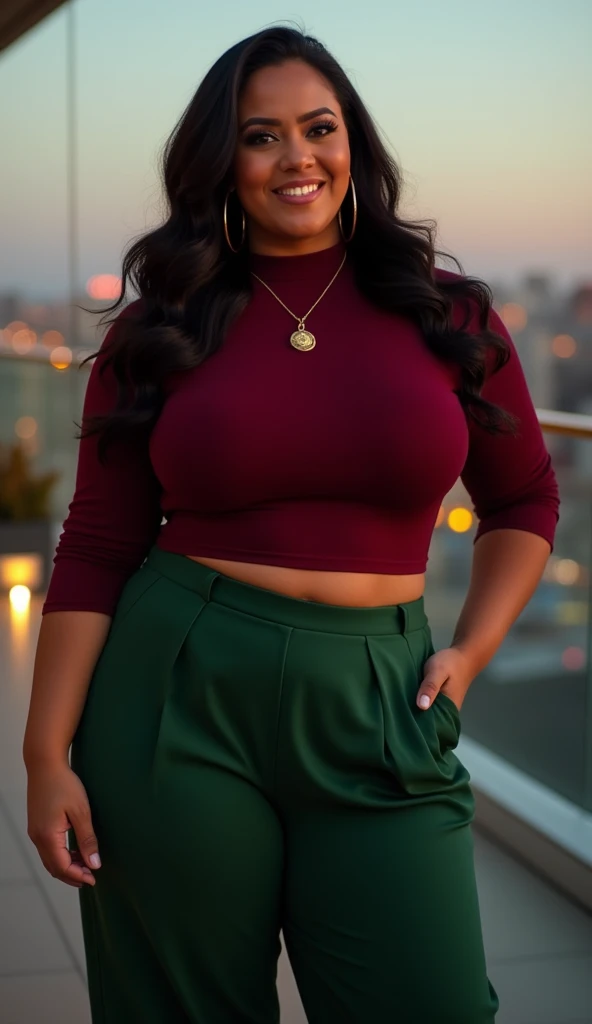 A woman CROPPED red tight and transparent,red tight pencil style skirt skintight for a sensual photo, Focus on the front part, becomes a curvy physique, Beyonce in shape toned, thick, thick thieves, Beyonce in shape, woman fit, fitness model, muscular Thighs, Fitness, Thighs! toned body, giant breasts, ebony skin tone, long wavy hair, giantess woman, thin body, on a New York avenue,Cinematic,excellent lighting
