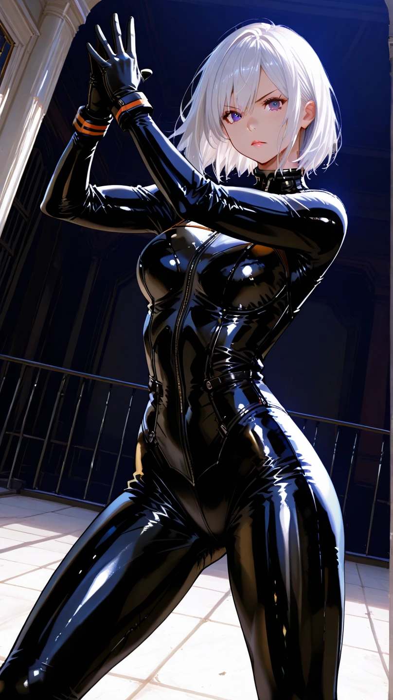 1girl, Breasts, Latex catsuit