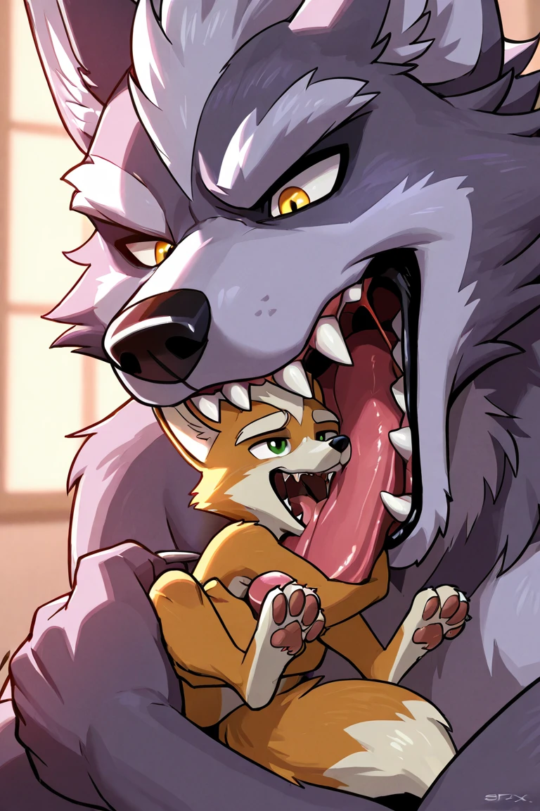2 werewolves with big dicks rape a beautiful naked teen girl.in Old home on the operation table