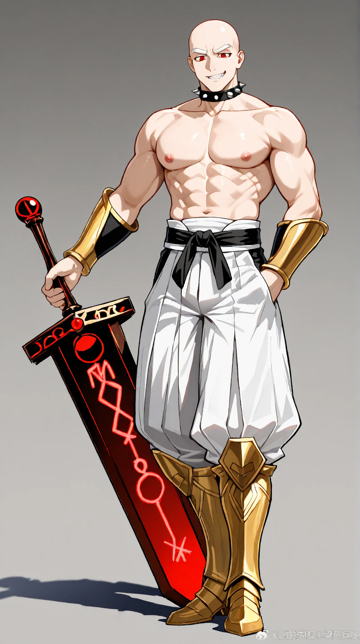 ((((Handsome and strong man,topless)))),Perfect proportion, anatomically correct, (from head to foot: 2.0), (Full body image: 2.0), alone, extremely stylized, abnormal art, masterpiece, Very detailed, delicate eyes, expressive delicate eyes, Futuristic, ((underwear)), ((Transparent armor)), Rubber gloss, (Flight suit:1.4), big boot, Full body image, full-body shot, nvink punk, ((((pink)))),Professional photos by Henry Cavill, cyberpunk, ink punk, paint tray, Ink splatter, (Action poses:1.0), ((Holding a sword))