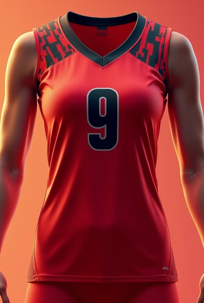 Women's basketball uniform design (red and dark blue)
