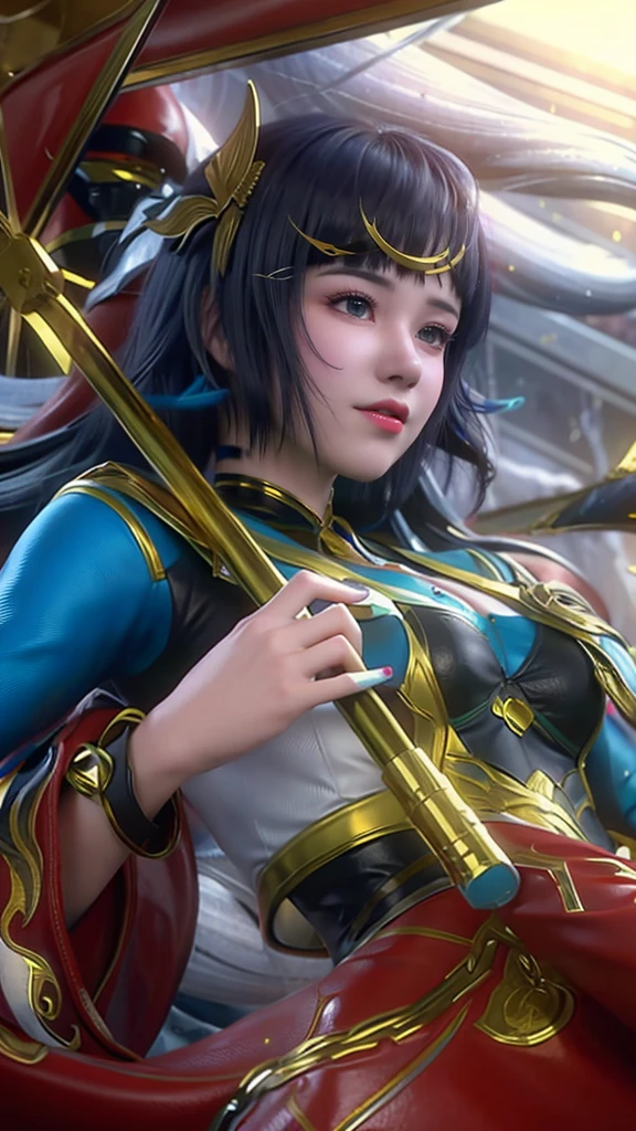 layla, mobile legend , realistic ,live action ,longhair