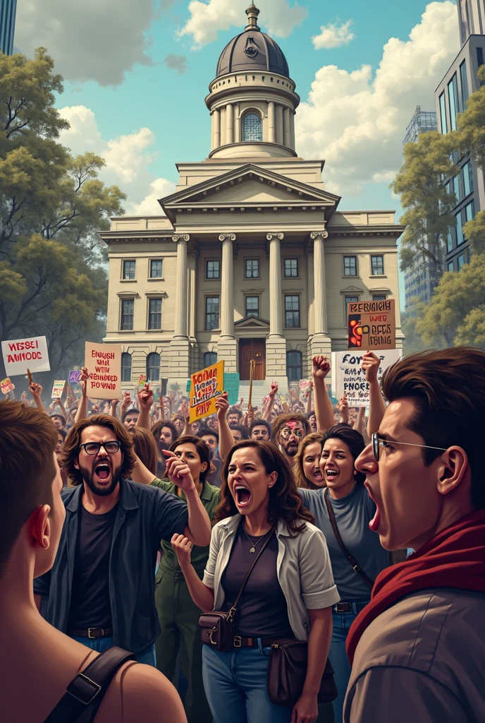 Make me an election poster for democracy and it must be DFD/DFVP Stand up for it and people protest for democracy it must also DFD/DFVP stands on it