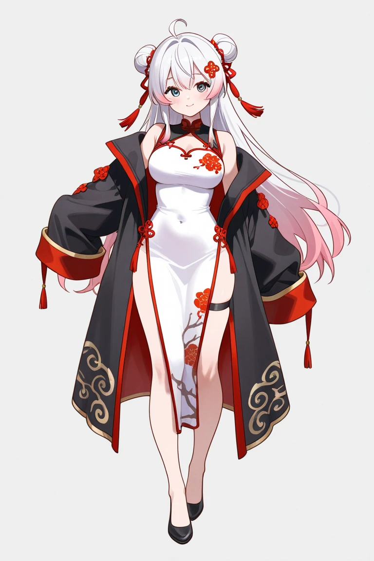(masterpiece:1.2),extremely high quality,1girl,solo,see-through,miko,[medium breasts],[[nipples]],looking at viewer,standing,cowboy shot,very long hair,white background,simple background,<lora:Transparent clothes_concept_v1.1:0.7>,