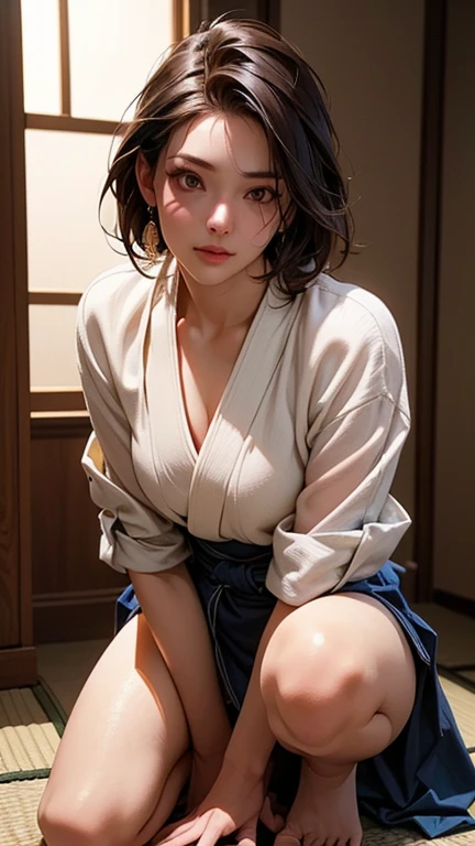 20yo woman, (masterpiece: 1.4), (8K, reality, original photo, best quality: 1.4), Japan, (1 girl), beautiful face, (Real faces: 1.4), (pink hair, short hair: 1.3), hairstyle, Realistic blue eyes, beautiful details eyes, (reality皮肤: 1.3), beautiful skin, Attractive, ultra high resolution, Super realistic, HD, golden ratio, (Detailed face: 1.4), (Japan演员: estuary), Sheer vest,粉色short hair,White透明,White,NSFW,big,big屁股强调,The nipple areola is clearly shaped,looking into camera,Sitting on the sofa,pubic shape is transparent and clear,posture(Bend your knees and legs open)