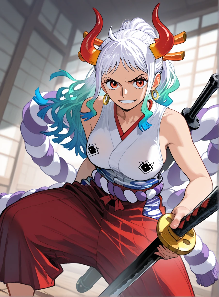 ultra realistic 8k cg, masterpiece, ((ultra detailed background, delicate pattern, intricate detail)), (highly detailed, fine details), best quality, (photorealistic:1.4),beautiful lighting, absurdres, RAW photo, film grain, ((Big breasts, Masculine girl)), Yamato, long hair, 1girl, horns, white hair, solo, oni, red horns, curled horns, hair ornament, (multicolored horns), jewelry, earrings, japanese clothes, kimono, hair stick, sleeveless, bare shoulders, aqua hair, sidelocks, hoop earrings, hakama, smile, wide smile, ((orange eyes, Masculine girl, Big breasts)), (complex detailed background, barren land, moon, portrait, close-up),a woman in a nappy plays with a dildo in her face, 1girl, mouth mask, solo, mask, phone, object insertion, v, pussy, anal, anal object insertion, holding phone, pubic hair, cellphone, thighhighs, female pubic hair, lying, black hair, smartphone, shoes, on back, white thighhighs, sex toy, stuffed toy, anus, holding, selfie, feet, looking at viewer