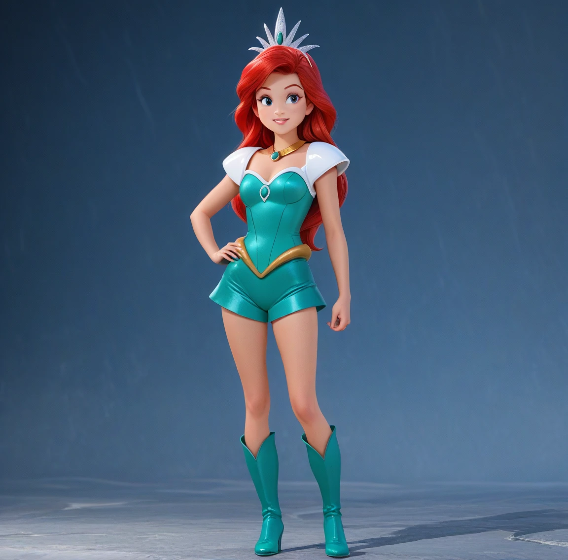 Disney Princess Ariel dancing, (white background)
