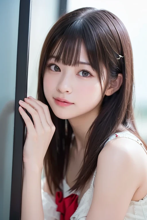 (highest quality:1.2), masterpiece,
(So cute:1.3), alone, Are standing, View audience, Cowboy Shot,Very detailed、masterpiece、highest quality、Ultra-high resolution energy A、8K High Resolution、Photogenic transparency、Detailed eyes、Gradation、Perfect anatomical figure , Nikon Z9 80mm Lens, Beautiful posture、yes、Browsing Caution、Thin eyebrows、Detailed eyes、Detailed nose、Mouth Details、Fine ears、Golden ratio face、(Waiting for a kiss)、(Curvaceous)、(Ideal ratio)、High definition eyes and feet、Long neck、eyelash、(Black Hair、Blunt bangs, Long Hair, , The forehead is hidden by the bangs:1.2)、(((Natural soft light、Eye highlights)))、(Realistic:1.4), Shadow、(Best image quality:1.0), (超A high resolution:1.0), 8k, RAW Photos, (masterpiece:0.2), Curvaceous、(Seductive pose:1.5)、When the light hits your face,that'It's getting brighter、Geometric background:1.3、dark、Cute girl hair、avert your eyes、highest quality、Very detailed、High quality details、(Big Breasts:1.8)、(smile、Pink Lips、plump lower lip:1.4)、(Crop Top:1.4),(City night view, roof:1.4)
