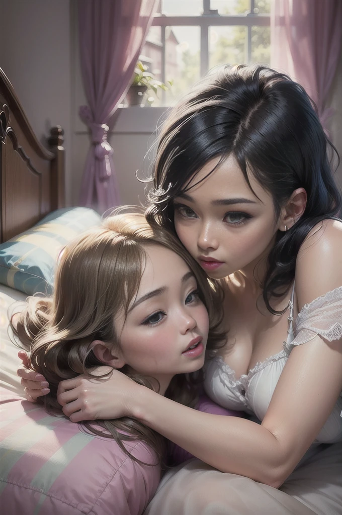 a close up of a woman laying in bed with a pink bra, japanese model, young sensual gravure idol, young pretty gravure idol, realistic young gravure idol, realistic sensual gravure idol, young gravure idol, sophisticated gravure idol, 奈良美智, young skinny gravure idol, beautiful asian girl, oppai