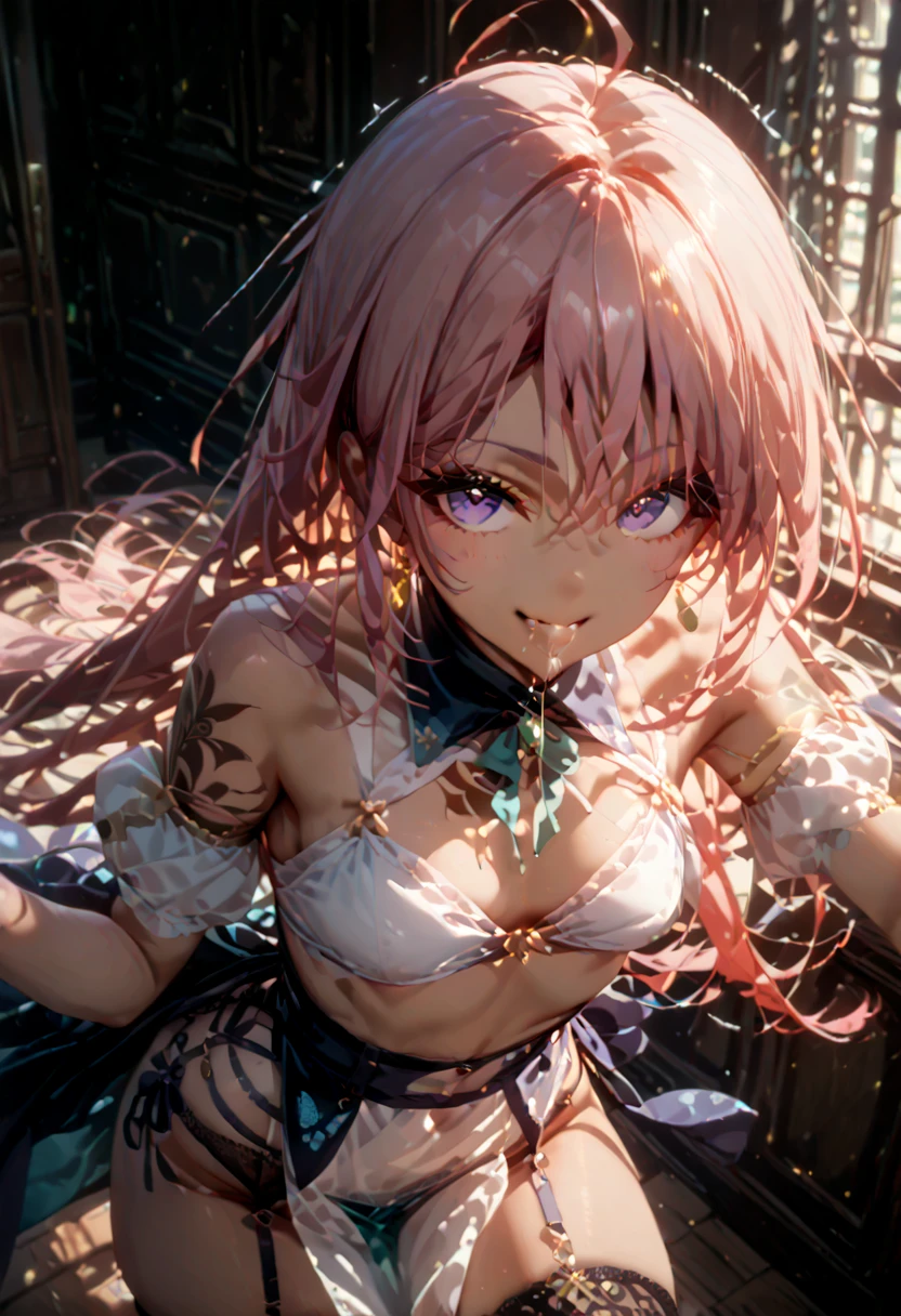 (Half Shot),(surreal), (shape), (Increased resolution), (8k), (Very detailed), (Best shape), (Beautiful and detailed), (Highest quality), (Very detailedな), (masterpiece ), ( wallpaper), (Detailed face), Small breasts、Mature Woman, Looking at the audience, The finer details, Detailed face, In the Dark, Deep Shadow, Red Eye, Inconspicuous key, Pure erotic face ace_v1, smile, Long Hair, Silver shawl straight hair , 46 point diagonal bangs, (Light_smile:0.5), (Very embarrassed:0.8),kimono、Breast E Cup