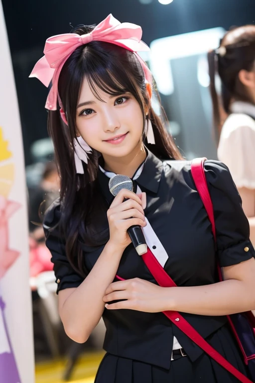 One lady,20yr old,((Magical Girl Costumes)) ,(((blushed face))), )), ((()))((I'm opening my mouth)),(((magical girl costume))(Happy Ahe Face),Wet with sweat,(A dark-haired,),((street,Crowds,))(())