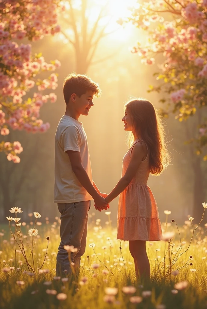 Please a beautiful girl with a beautiful boy.she is slim girl hugging together.she have strength hair.a park where together alone.