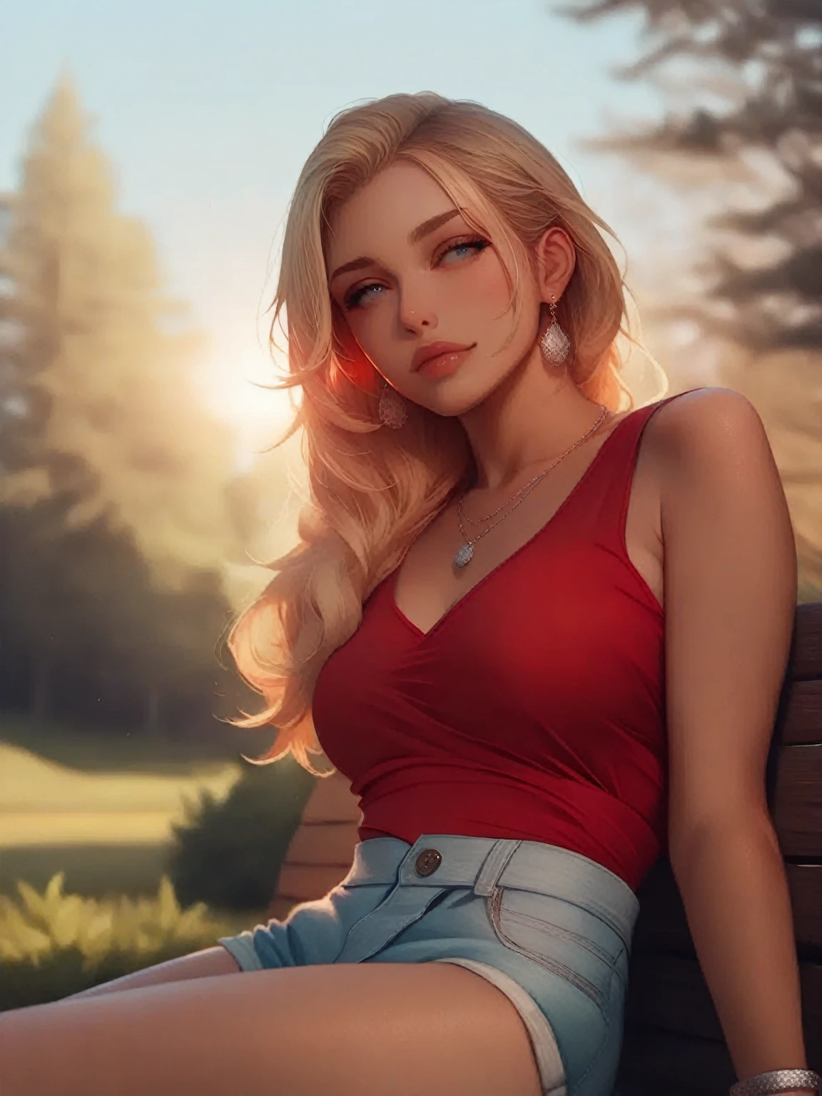 (Extremely detailed 8k wallpaper), (sfw:2), (photo:2), (soigne sexy girl:2), (hyper realistic:1), (highly detailed:1), (epic realistic:1), rim light, (maximum details:1), cozy, (hot:2), (sexy:2), (fullbody:1), (looking at viewer:2), (Woman's Attractive Qualities:2), (Attractive Woman:2), (Attractive:2), Smile, Intelligence, Empathy, Gracefulness, Sense of Style, Fitness, Grooming, Optimism, (Sensitivity:2), Sincerity, Romantic Gestures, Playfulness, Fashion Sense, (Sensuality:2), Charm, Modesty, Thoughtfulness, (Femininity:1), Flirtatiousness, Warmth, (Physical attractiveness:2), A beautiful smile, A love of life, strength and power, vulnerability, curiosity, wonder, love, (nature background:2), kawaii, waifu, sexy breasts, (attractive body:2), (sexy body:2), sexy pose, attractive pose, (spread legs:1.0), hot pose, provocative pose, dark gray clothes,