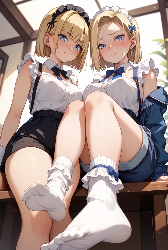 nsfw,(((completely Nude:0.8))、((Nude:1.0))、((No clothes)),((Perfect Anatomy)),((Anatomically correct)),(((Slim and beautiful legs)))、((barefoot)),(((Beautiful toes with attention to detail:1.2)))、(((Five fingers))),Manicure、sweat,oily skin:1.6,slender body,presenting、naughty face,in heat,vagina、Detailed depiction of the crotch、pussy juice,(((blonde pubic hair:1.1))), break High resolution、High resolution、high quality、masterpiece、1 female、Ellen Baker、School classmates、18-year-old、blonde、blue eyes、School classroom、sitting on desk、((open legs:1.8)),Squatting pose、attractive way to sit、Cute pose、blackboard、smile、((Head to toe))、((Close-up of a woman))、((I was made to sit with my legs apart...))