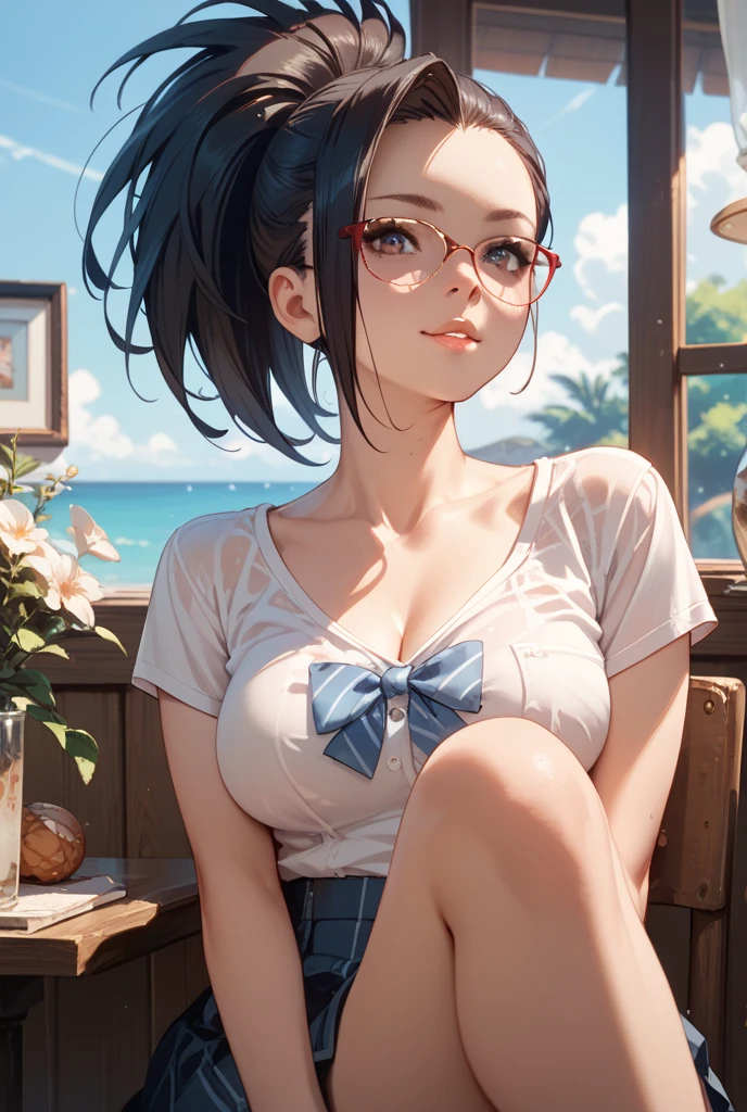 <lora:PeachJohn2:1> underware, peachjohn, cowboy shot,   <lora:LIP:0.8> (LilyPichuTI:0.9), glasses,, absurdres, ultra detailed, masterpiece, best quality, aesthetic, detailed,