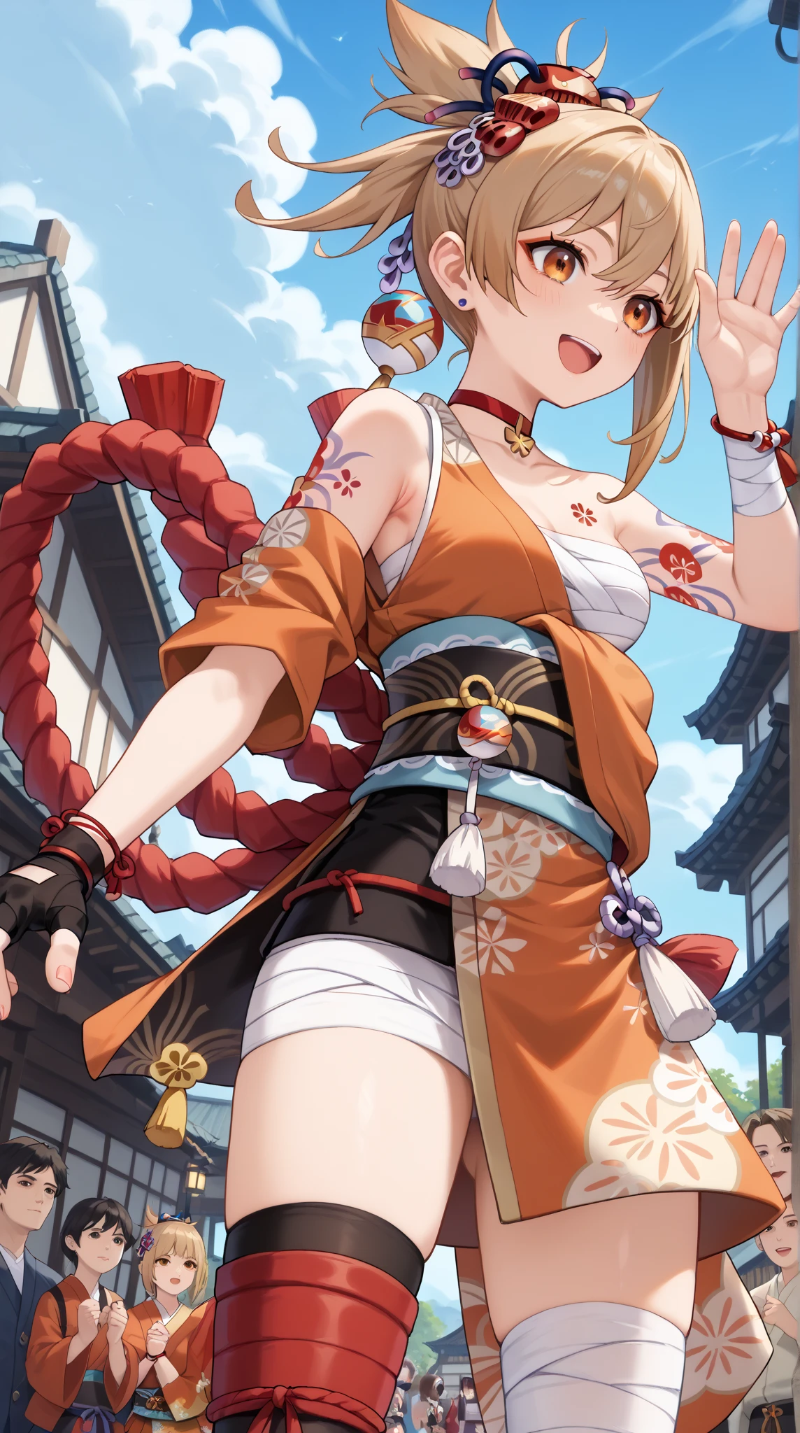 (from below:1.2),(from side:0.9), ((Face)), (Close-Up:0.4), (RAW photo:1.2), delicate and beautiful, wonderful, Fine detail, official art, huge file size, Ultra-detailed, very detailed girl, very detailed eyes and face, Bright on the face、Photorealistic perfect body、Ultra-high image quality、Ultra-high realistic image quality,(with sparkling eyes and a contagious smile),(her thin pubic hair:1.4),(Japan Gal:1.3)、(Teenage face:0.8)、(cute black see-through nightgown)、(twin)、(medium-breasted:1.2)、(cleavage of the breast:1.0)、(Gravure Pose:1.4)、(Cowboy Shot、Thigh up:1.0)、Waist slender、(bangss)、(platina bronde hair color:1.1)、(voluminous curly hair:0.3)、(long hair:1.2)、(good lighting)、A smile、Gal Style Makeup、Gal style earrings、Gal style bracelet、(Gal style long necklace)、shopping street,happy smile, smiling,((Very happy smile))、Show shoulders、Complex patterns and transparent materials、Artistic depiction of seductive women, Emphasizes her charming silhouette,famous cafe background in italian,looking at viewer,