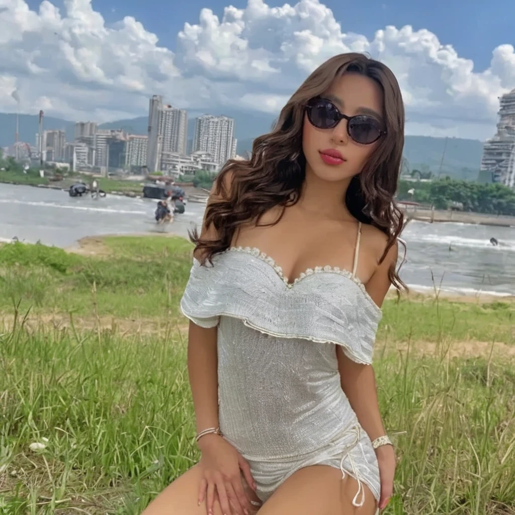A sexy girl with breasts to wear a bra