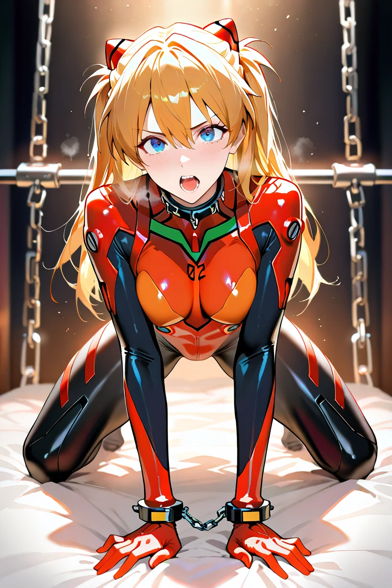 (masutepiece, Best Quality, Detailed), 1girl in, Solo, Indoors, dress room, 双臂在头后, Cowboy Shot,
Souryu Asuka Langley, Interface headset, Red bodysuit